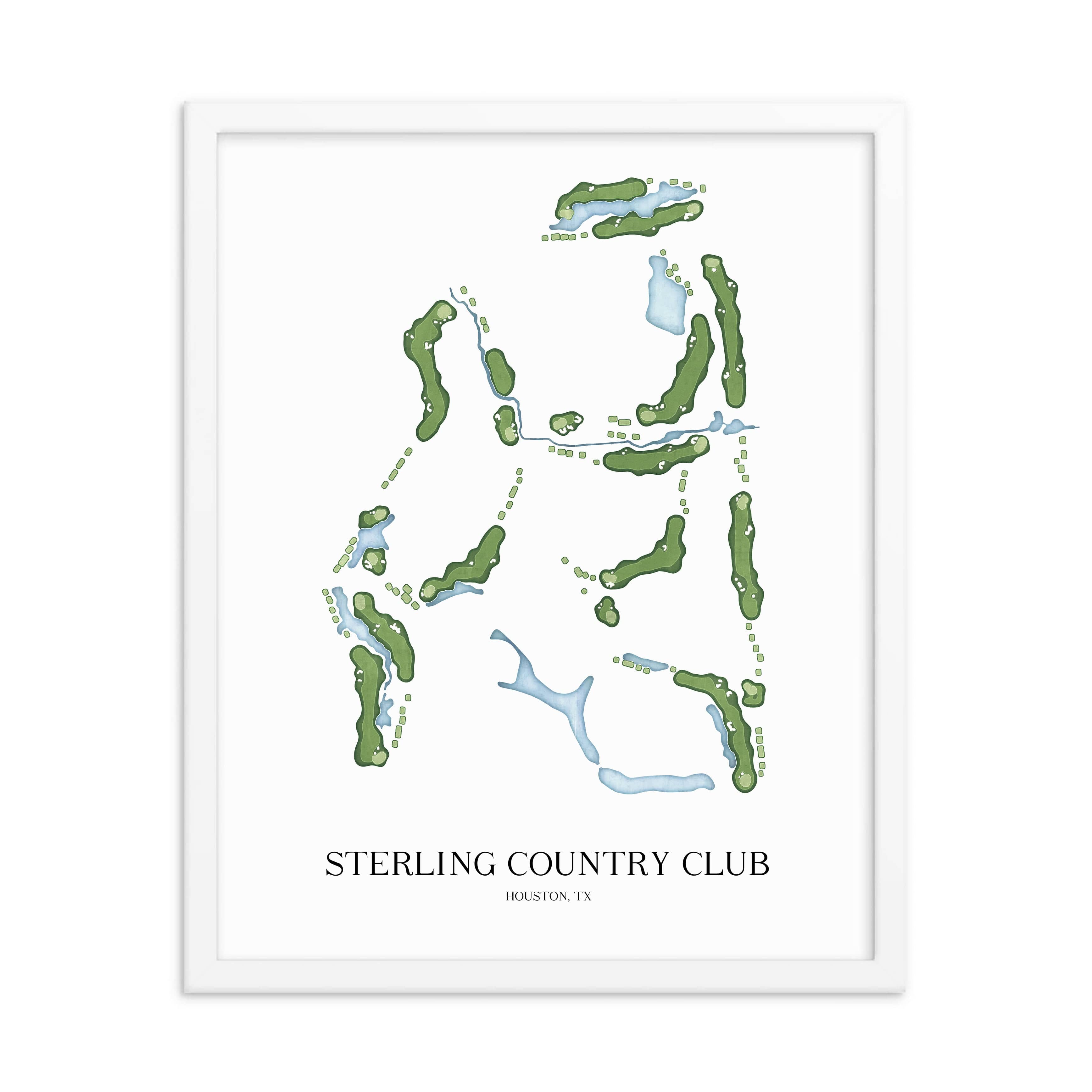 The 19th Hole Golf Shop - Golf Course Prints - Sterling Country Club Golf Course Map Golf Map