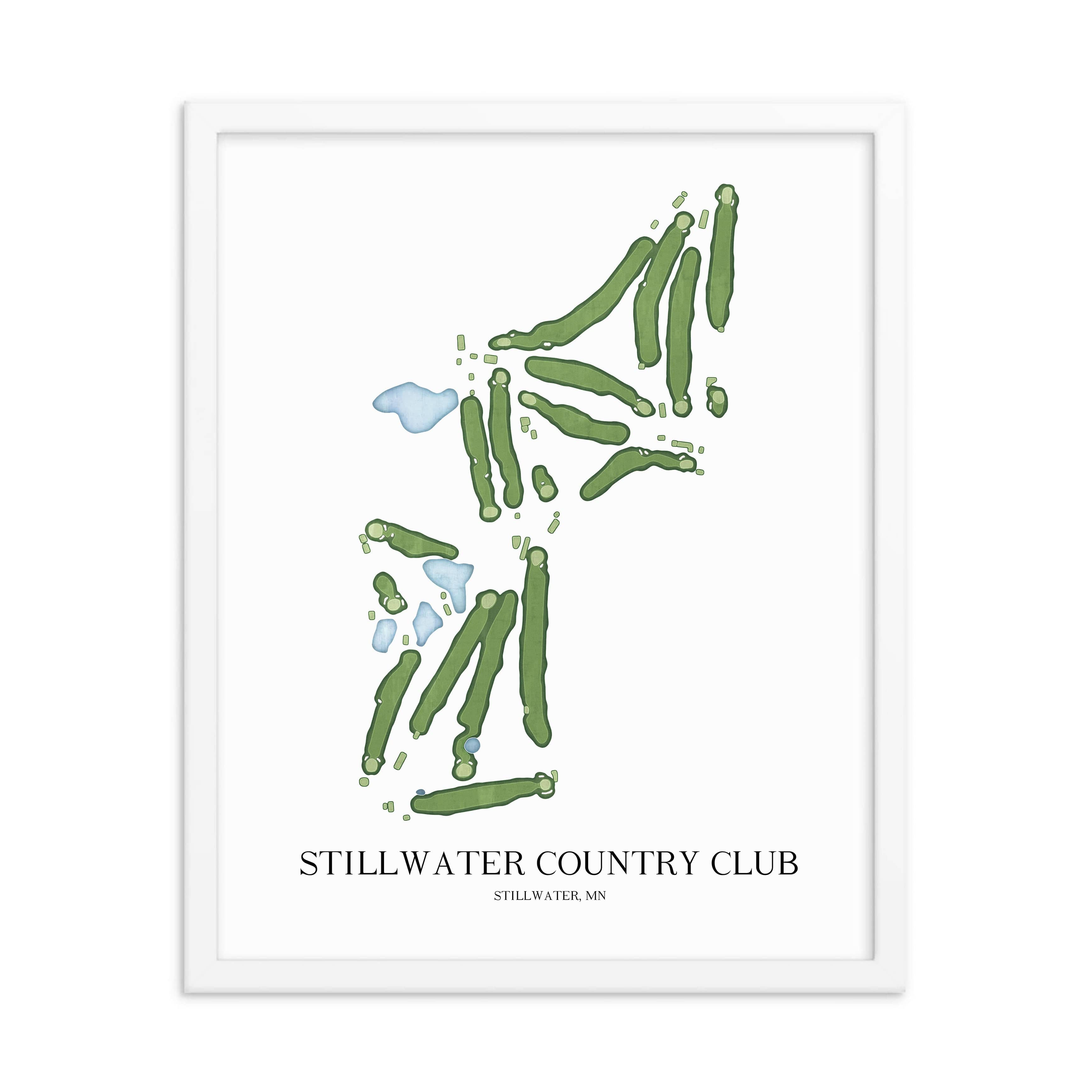 The 19th Hole Golf Shop - Golf Course Prints - Stillwater Country Club Golf Course Map Golf Map