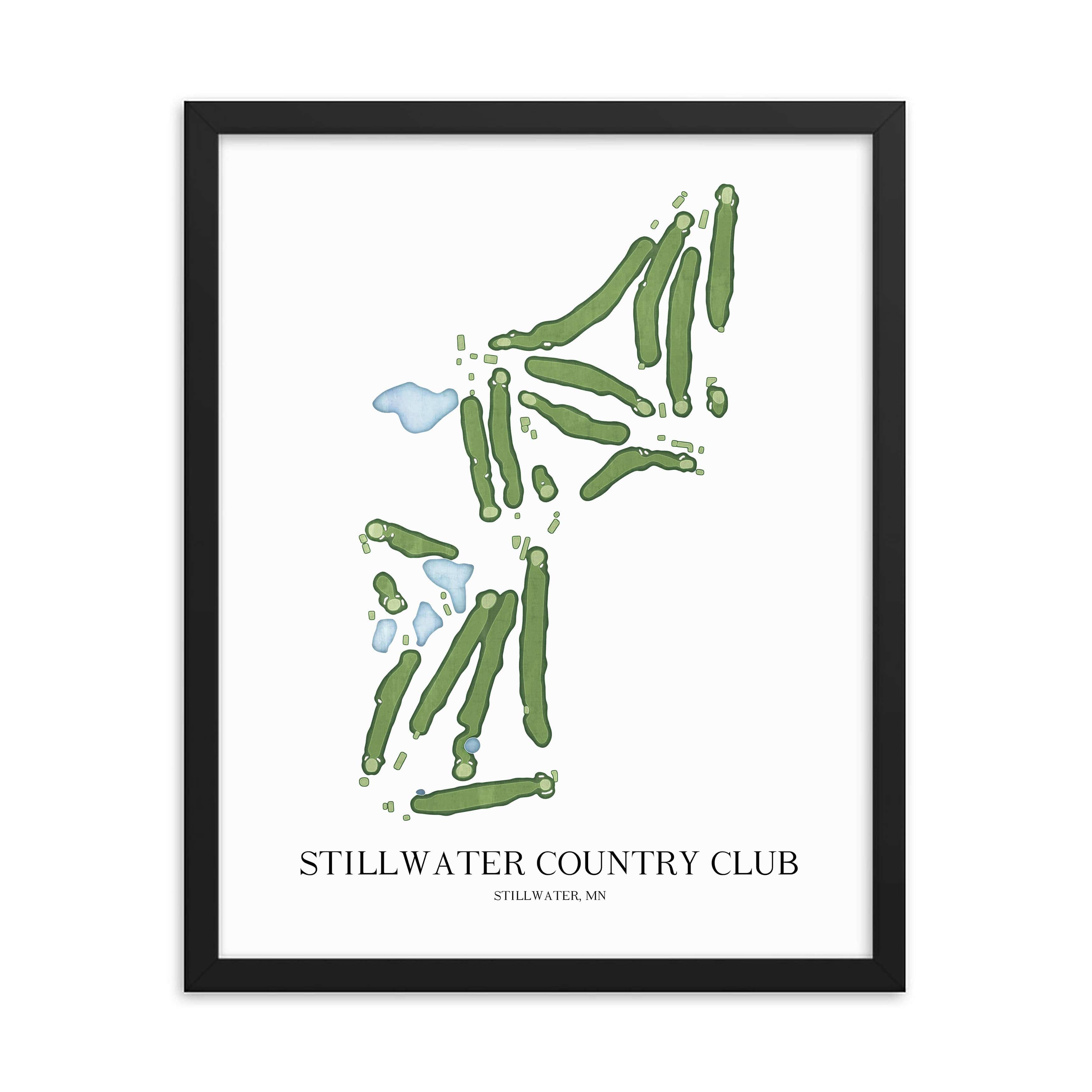 The 19th Hole Golf Shop - Golf Course Prints - Stillwater Country Club Golf Course Map Golf Map