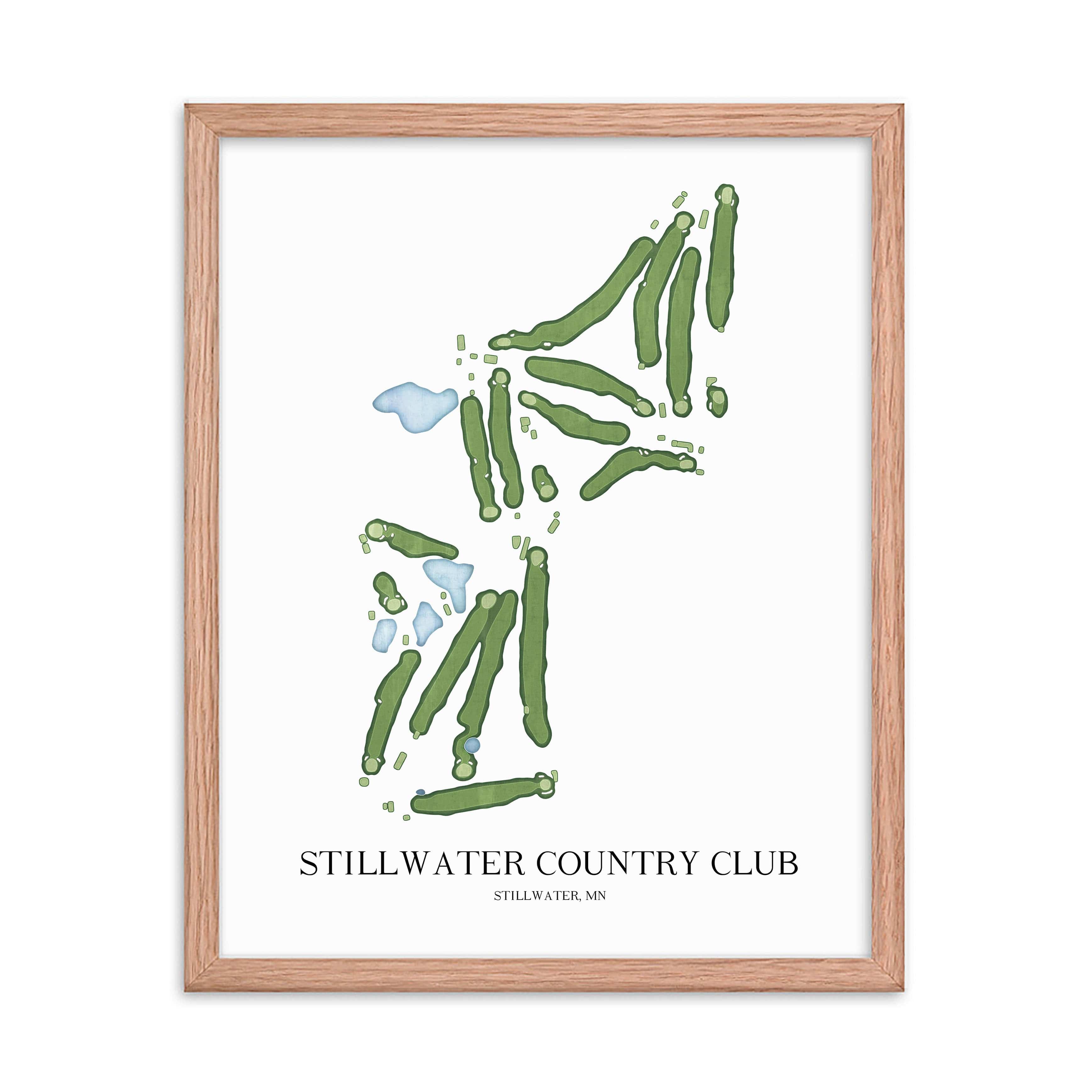 The 19th Hole Golf Shop - Golf Course Prints - Stillwater Country Club Golf Course Map Golf Map