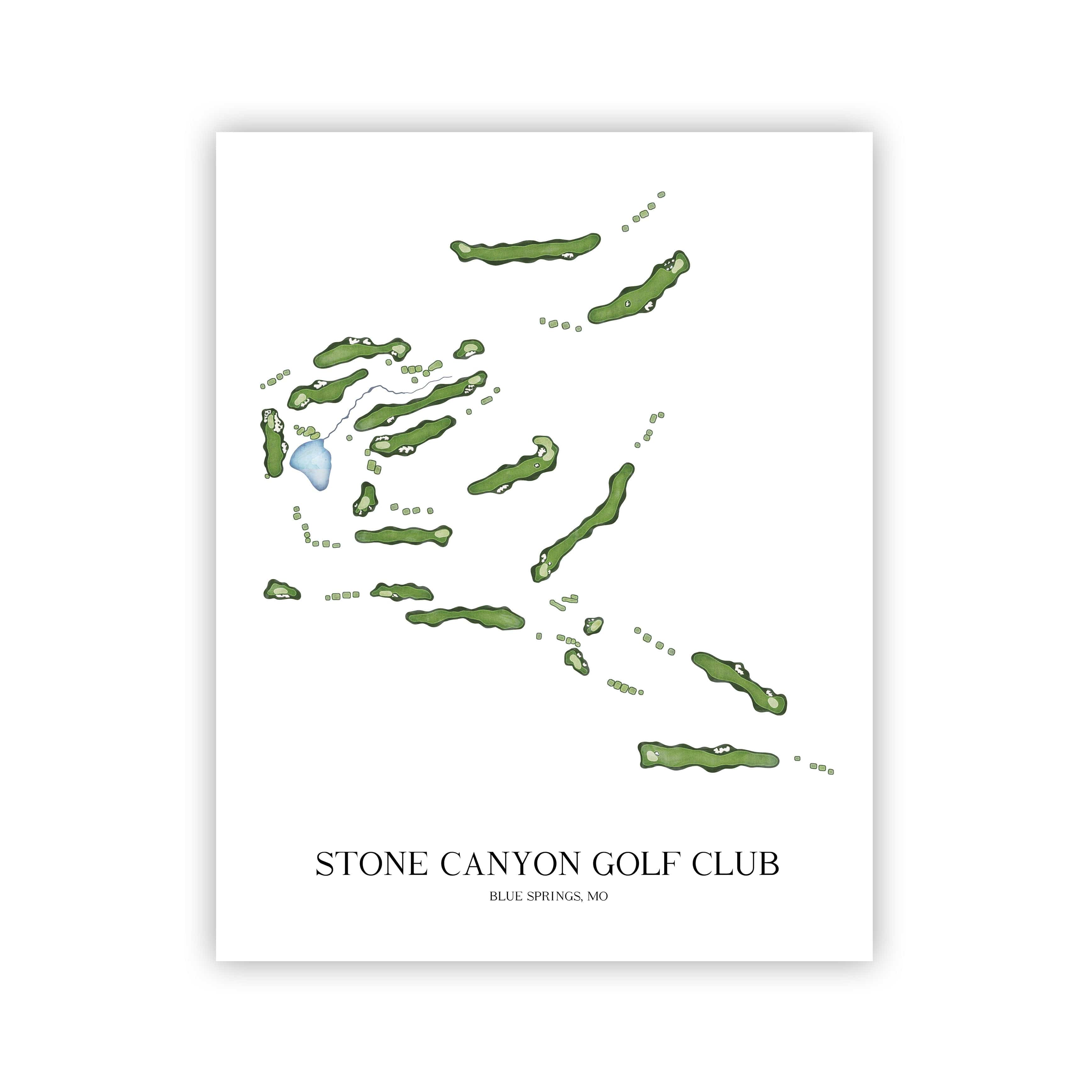 The 19th Hole Golf Shop - Golf Course Prints - Stone Canyon Golf Club Golf Course Map Golf Map