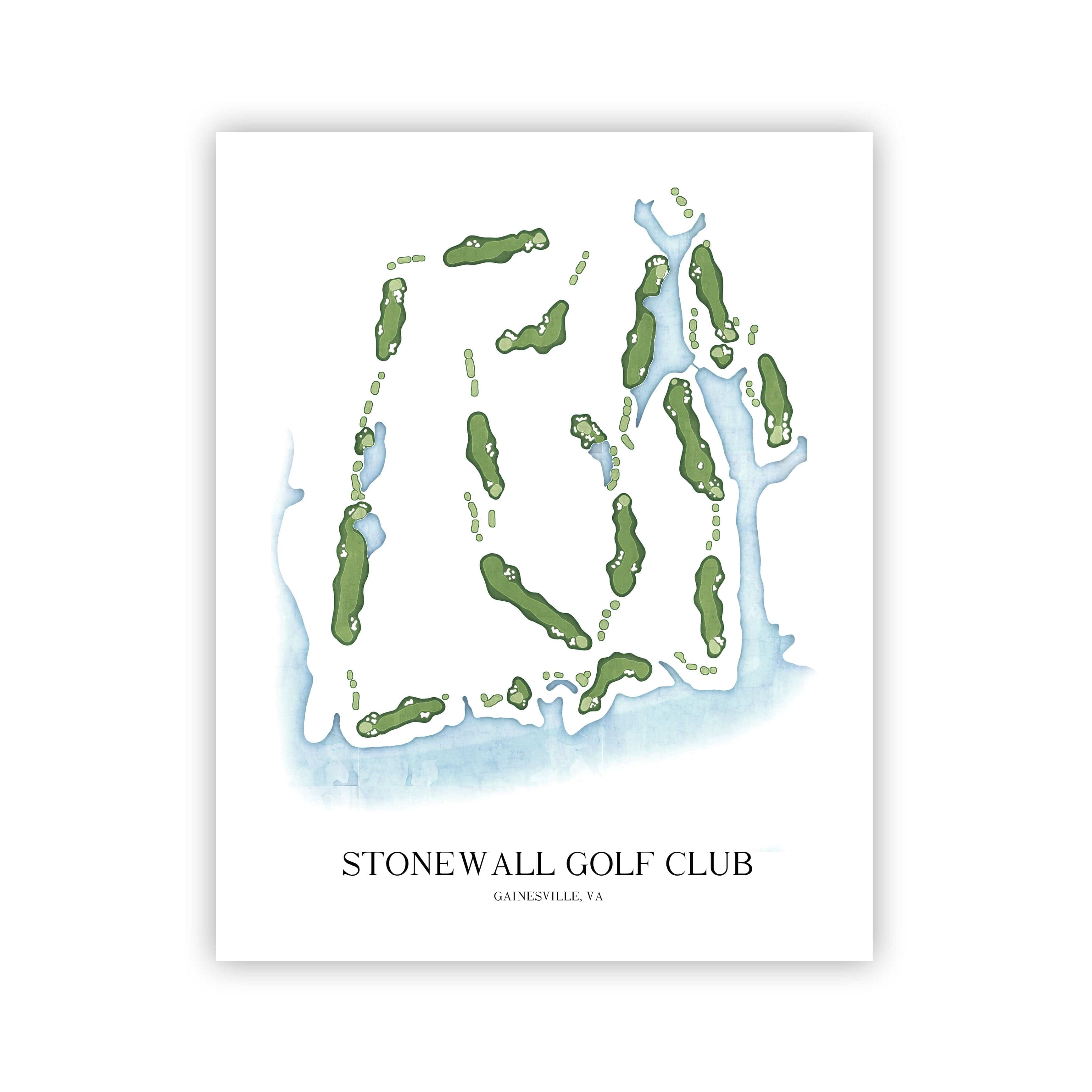 The 19th Hole Golf Shop - Golf Course Prints - Stonewall Golf Club Golf Course Map Golf Map