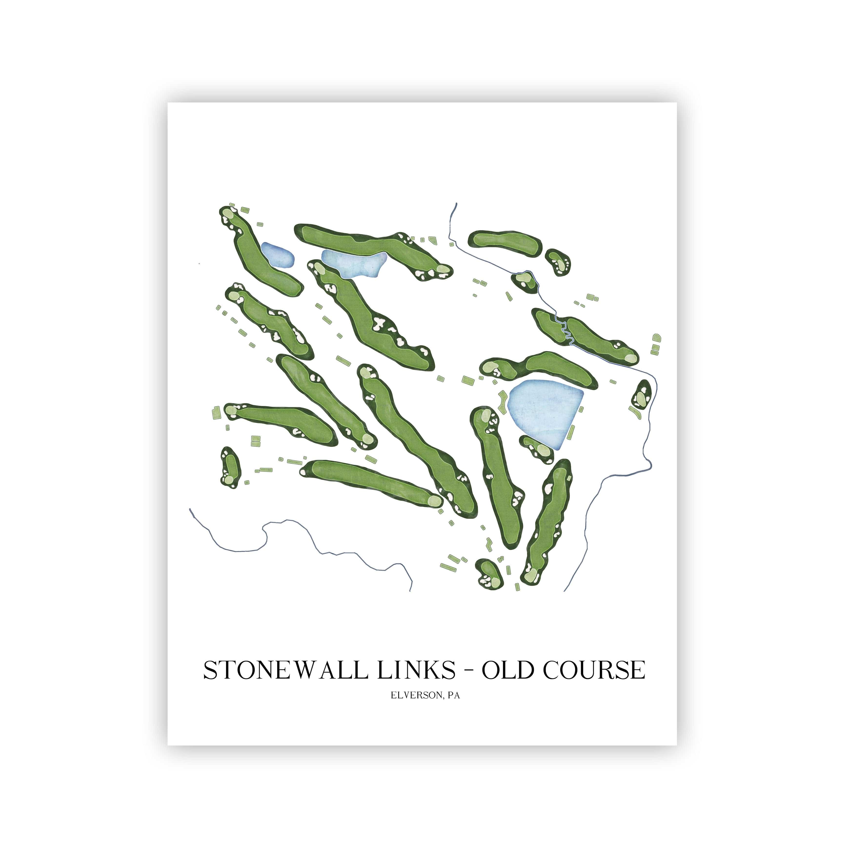 The 19th Hole Golf Shop - Golf Course Prints - Stonewall Links - Old Course Golf Course Map Golf Map