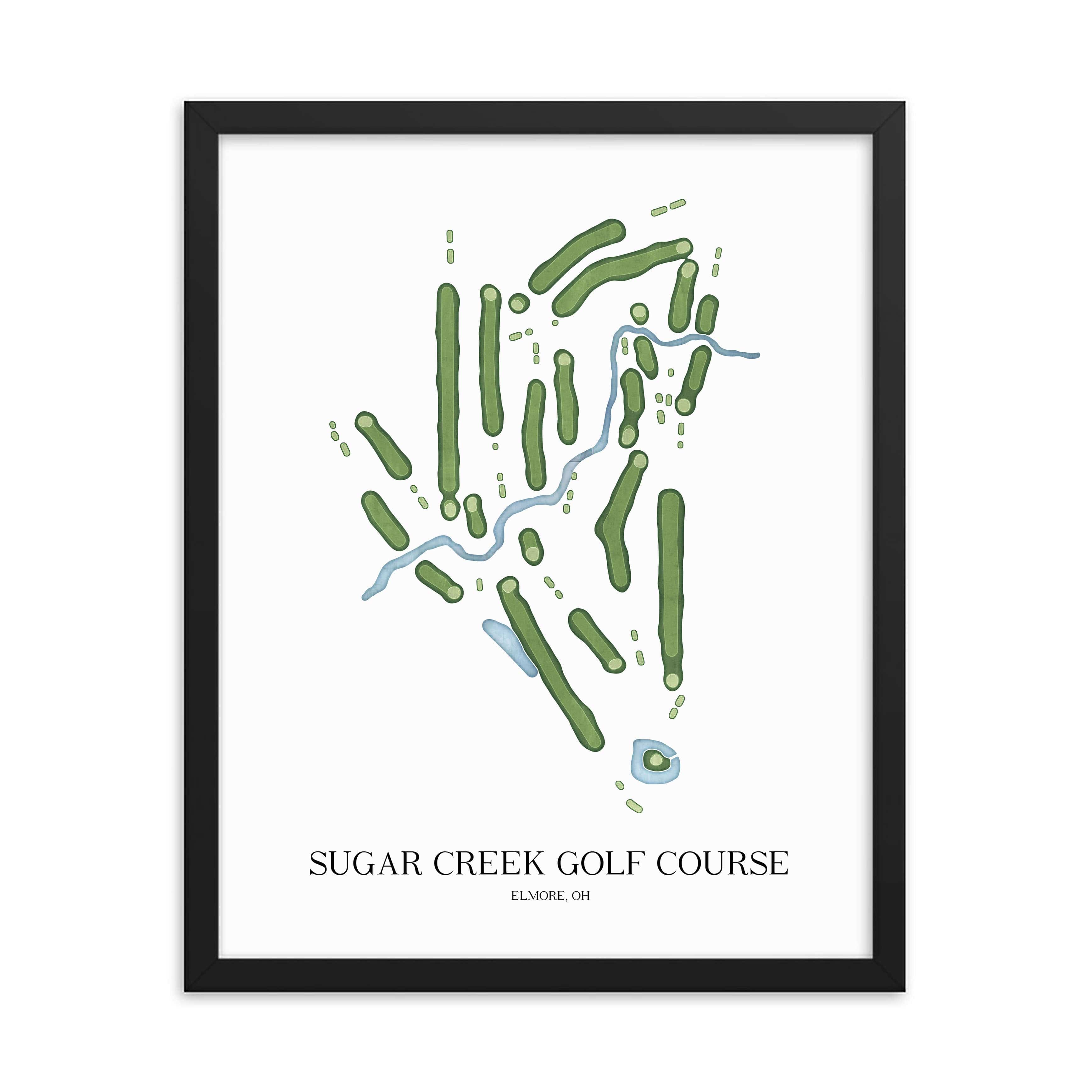 The 19th Hole Golf Shop - Golf Course Prints - Sugar Creek Golf Course Golf Course Map Golf Map