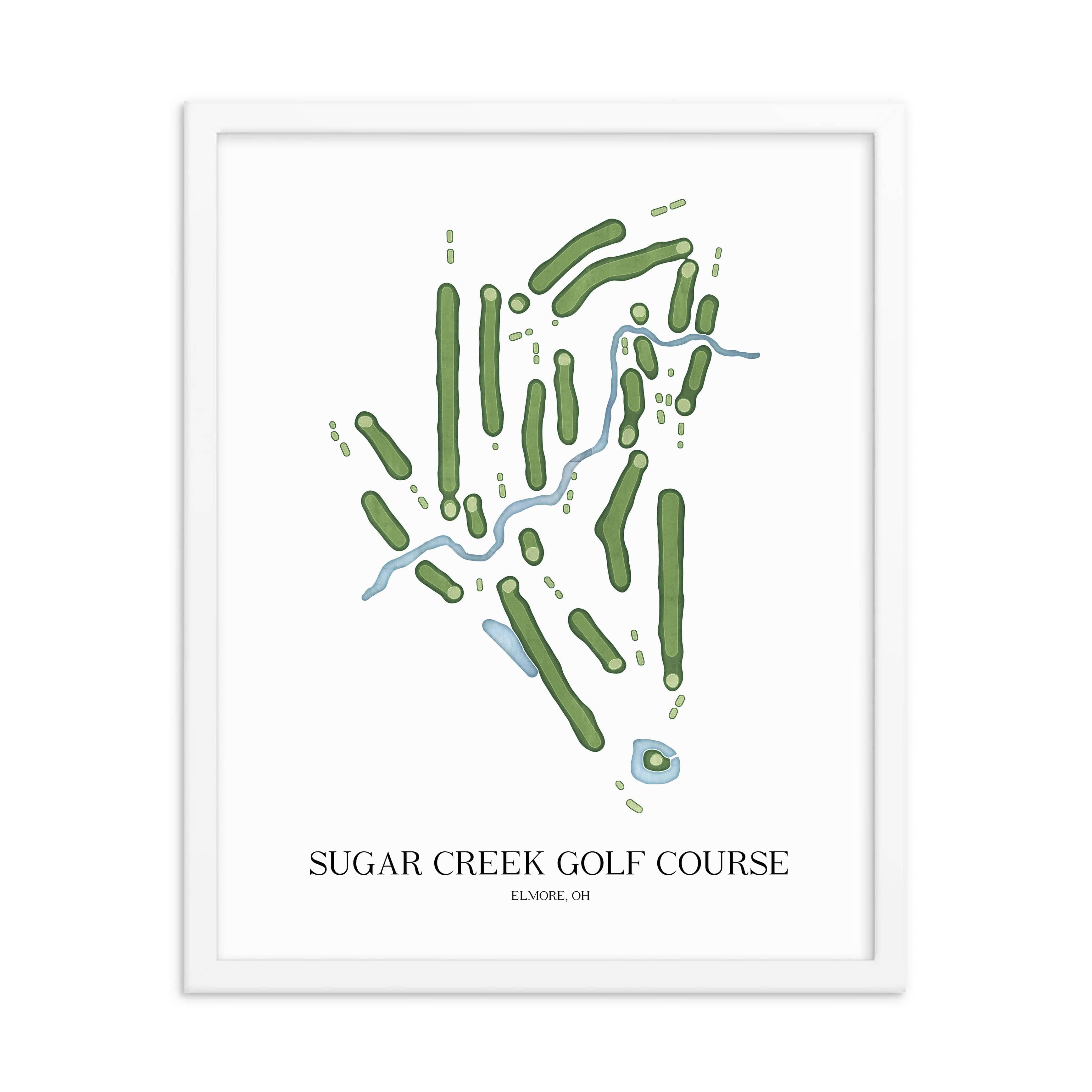 The 19th Hole Golf Shop - Golf Course Prints - Sugar Creek Golf Course Golf Course Map Golf Map