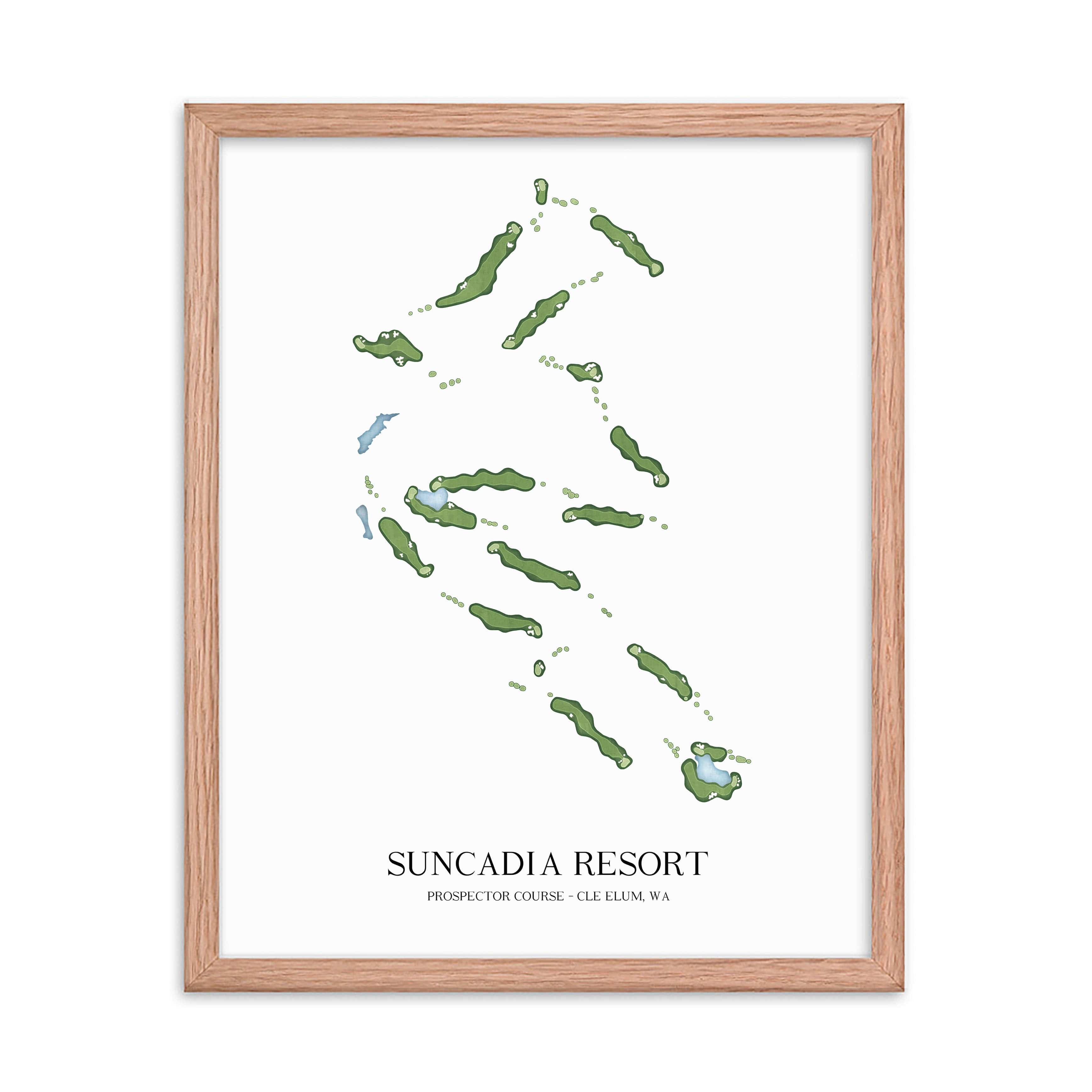 The 19th Hole Golf Shop - Golf Course Prints - Suncadia Resort - Prospector Course Golf Course Map Golf Map
