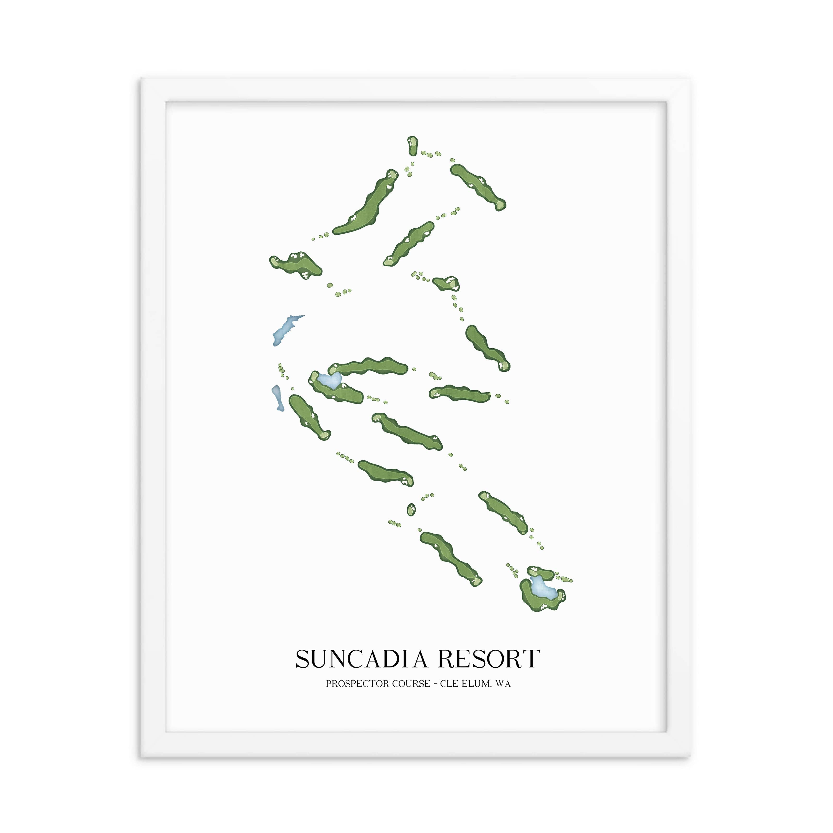 The 19th Hole Golf Shop - Golf Course Prints - Suncadia Resort - Prospector Course Golf Course Map Golf Map