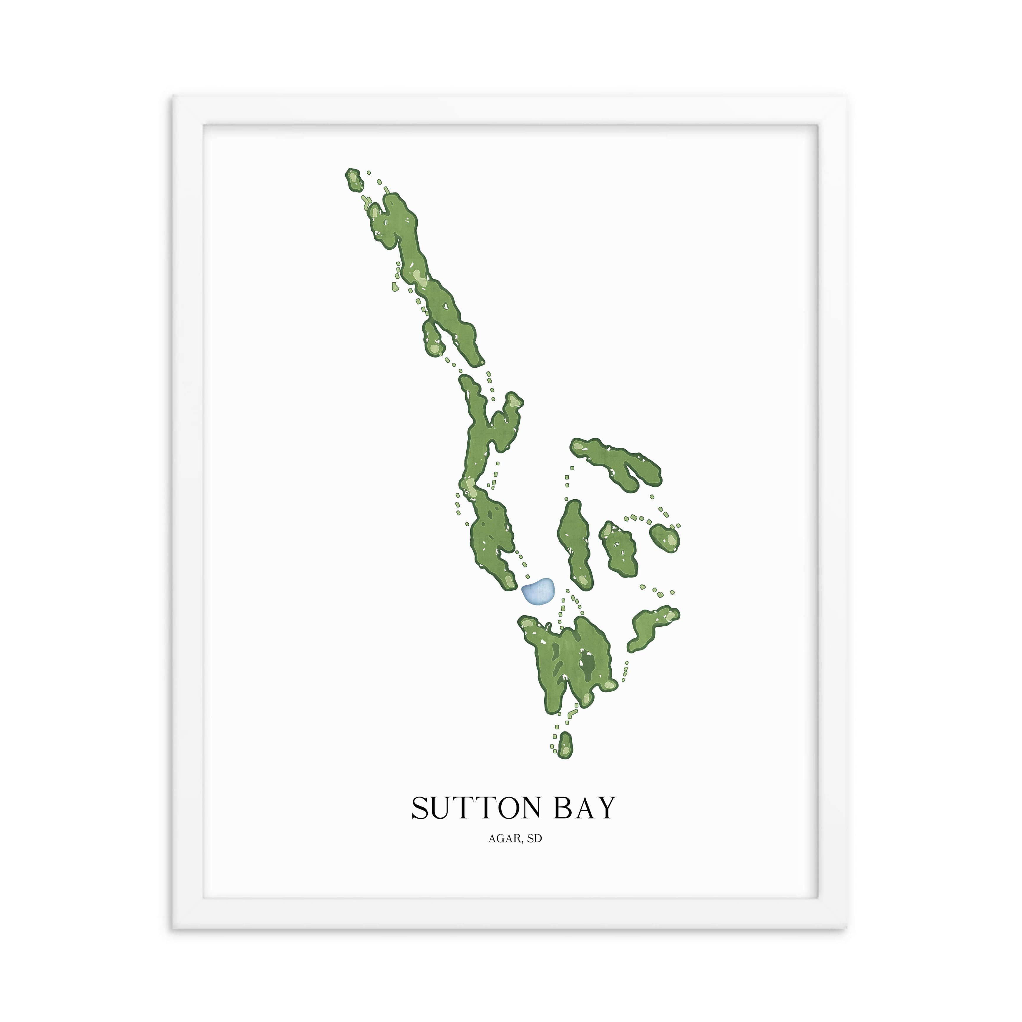 The 19th Hole Golf Shop - Golf Course Prints - Sutton Bay Golf Course Map Golf Map