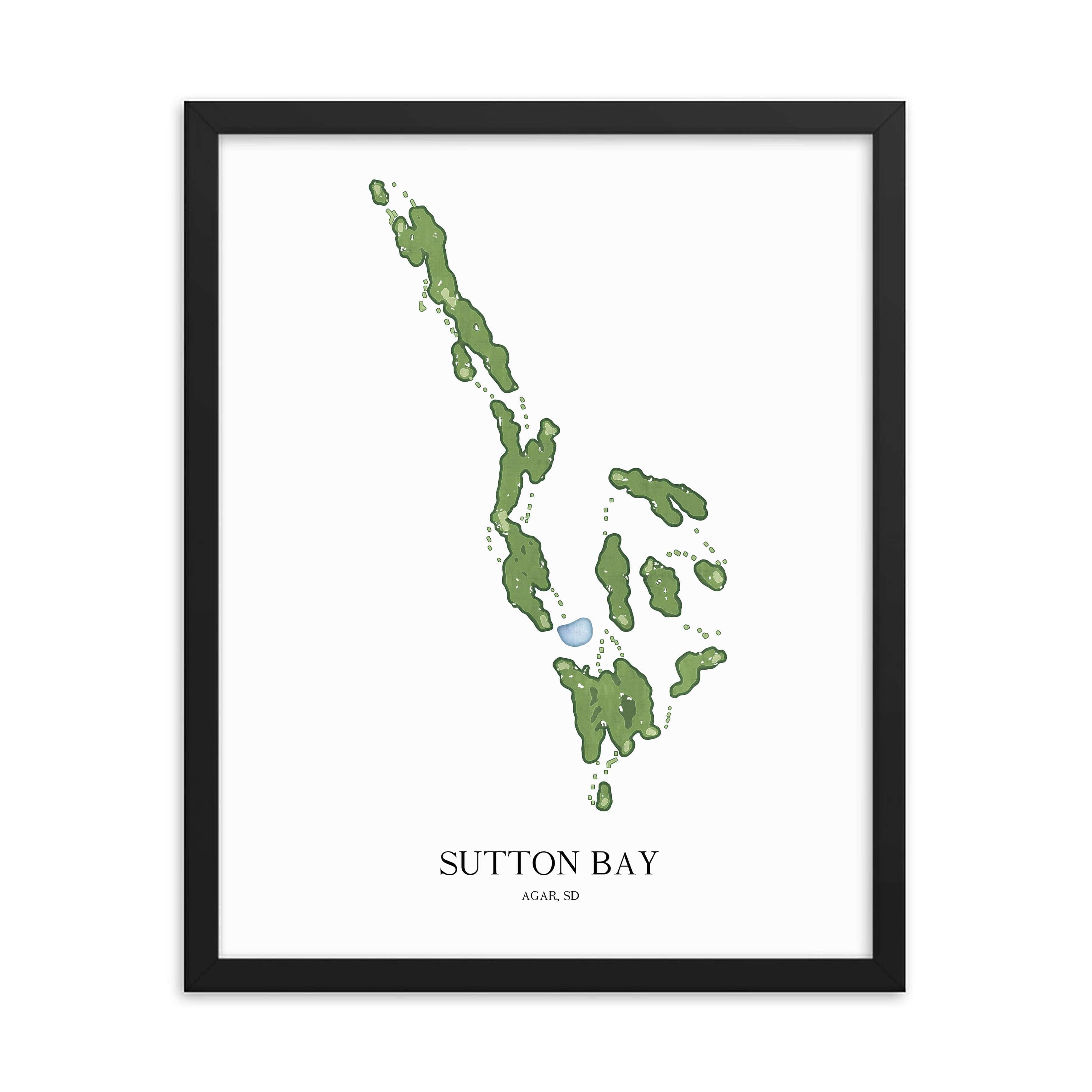 The 19th Hole Golf Shop - Golf Course Prints - Sutton Bay Golf Course Map Golf Map