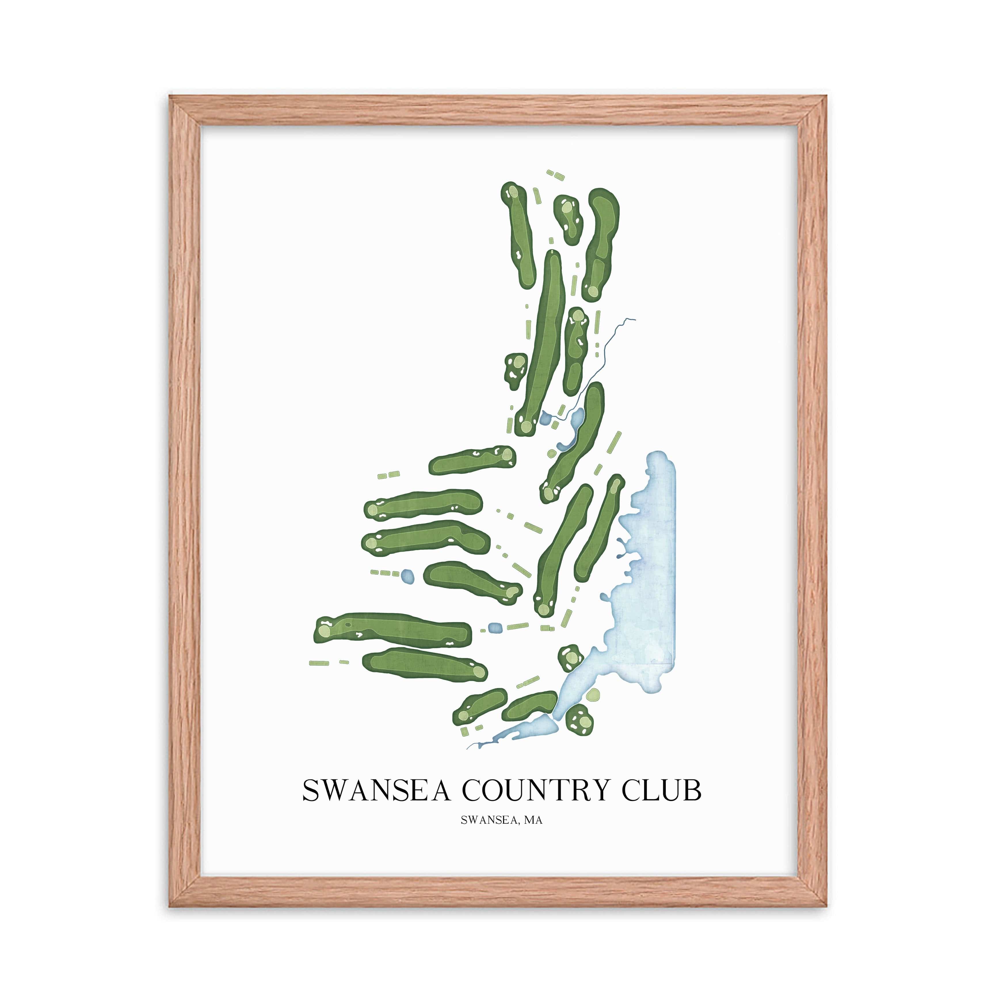 The 19th Hole Golf Shop - Golf Course Prints - Swansea Country Club Golf Course Map Golf Map