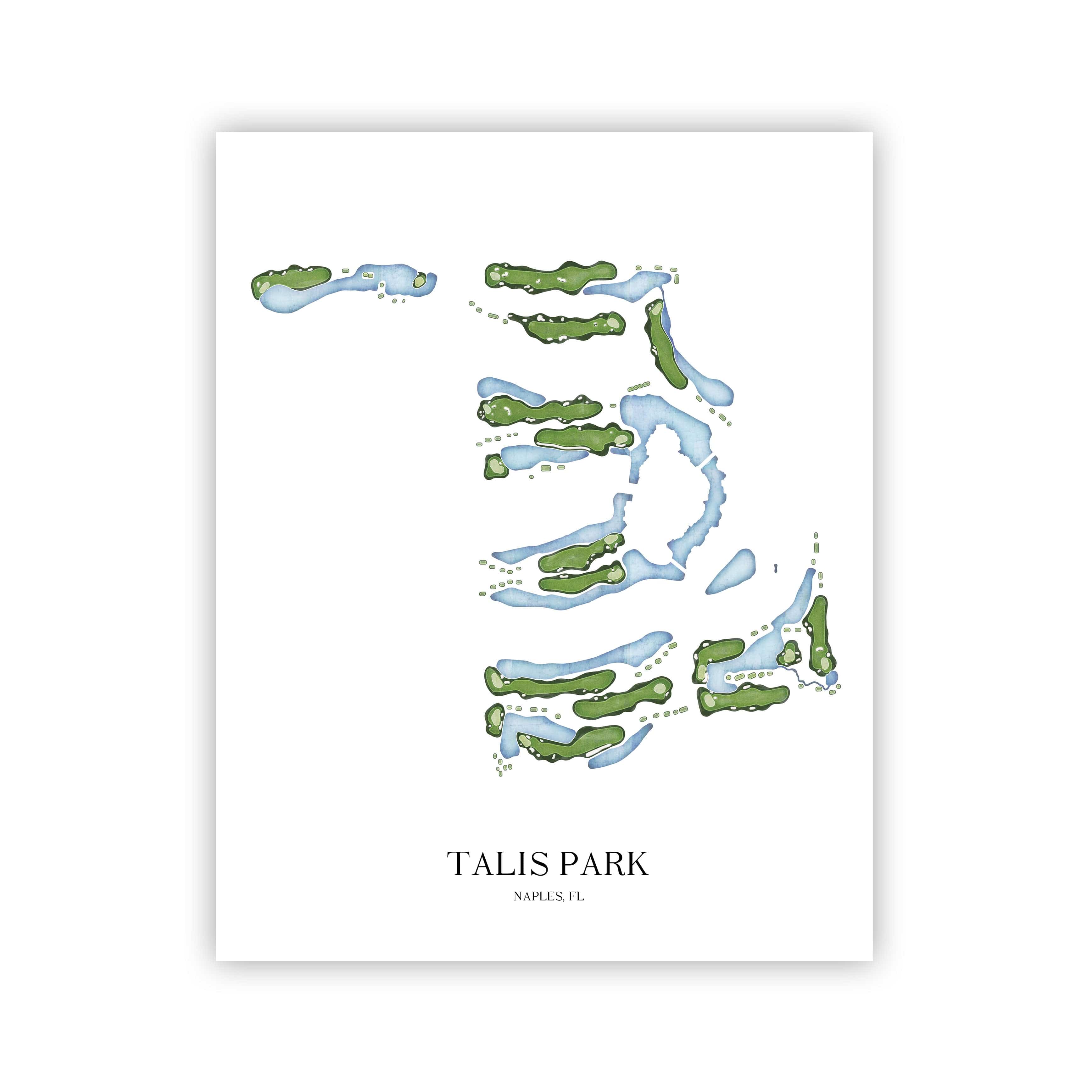 The 19th Hole Golf Shop - Golf Course Prints - Talis Park Golf Club Golf Course Map Golf Map