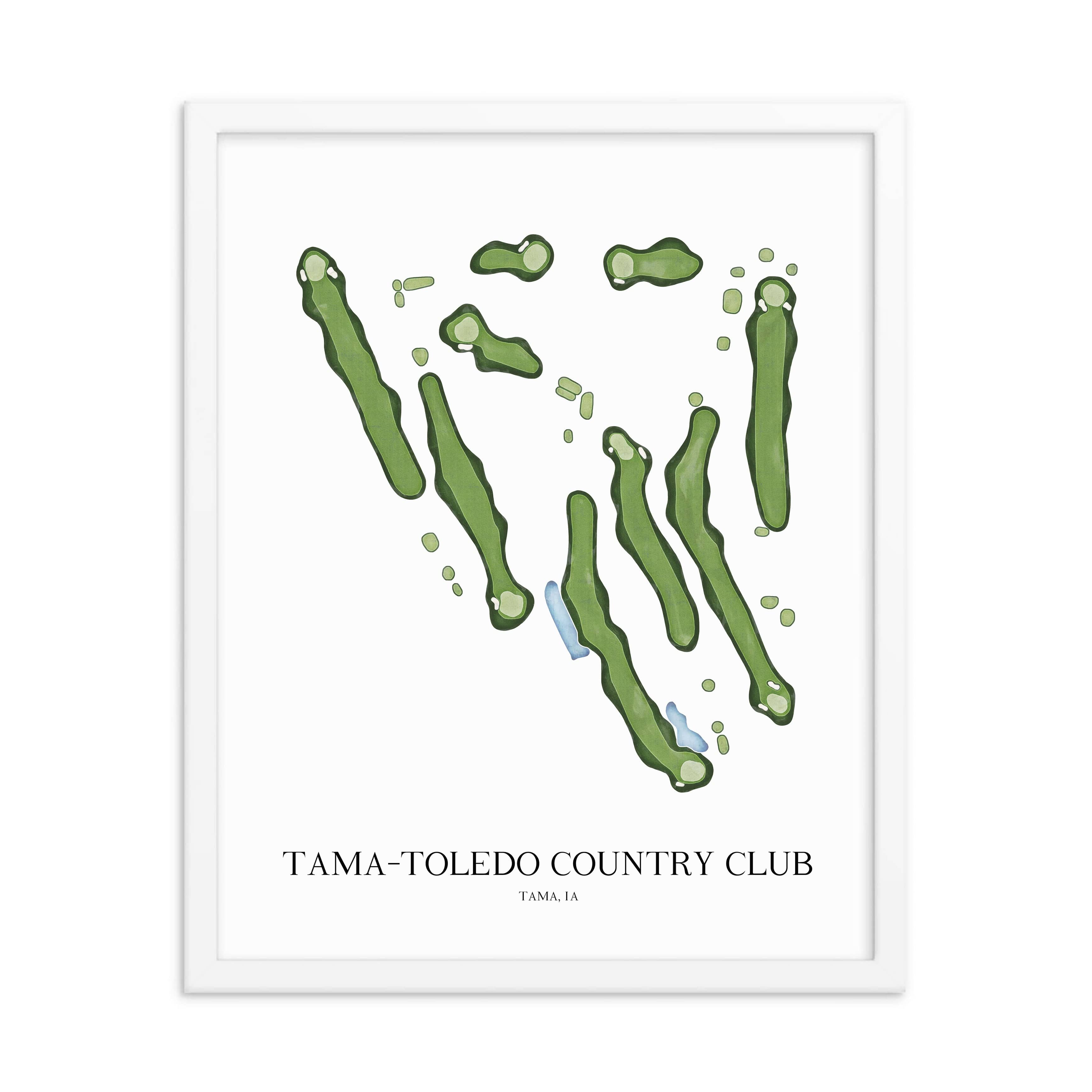 The 19th Hole Golf Shop - Golf Course Prints - Tama-Toledo Country Club Golf Course Map Golf Map