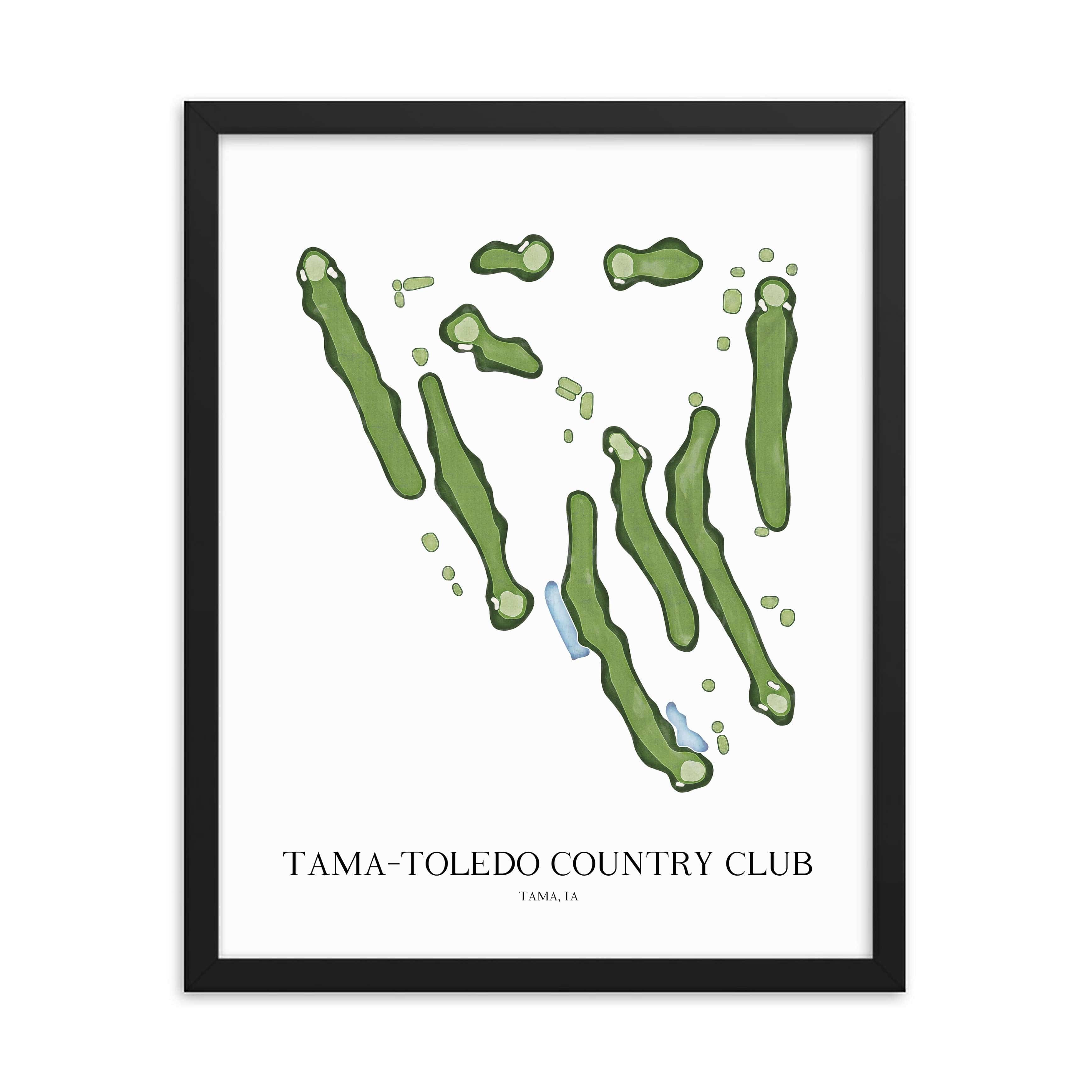 The 19th Hole Golf Shop - Golf Course Prints - Tama-Toledo Country Club Golf Course Map Golf Map