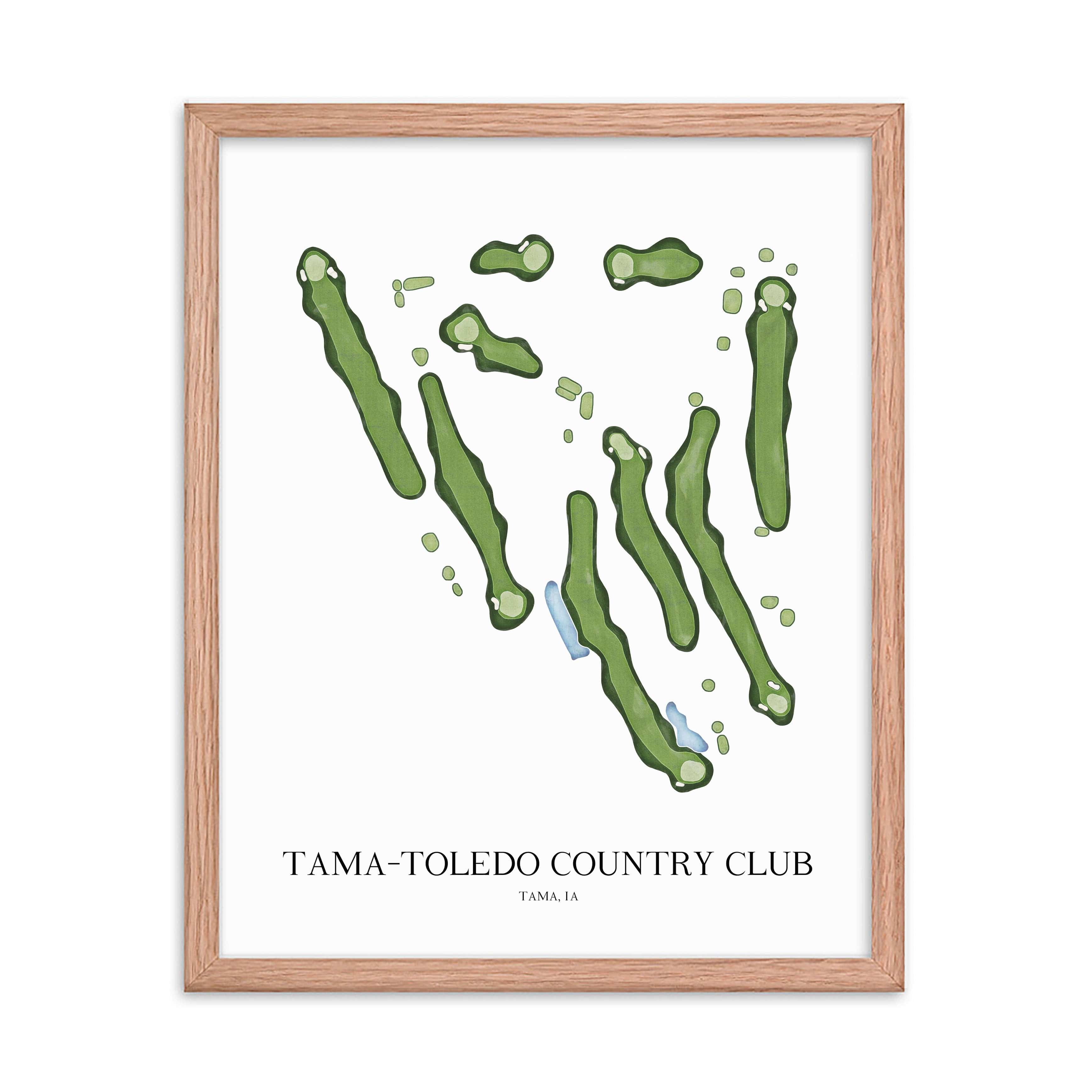 The 19th Hole Golf Shop - Golf Course Prints - Tama-Toledo Country Club Golf Course Map Golf Map