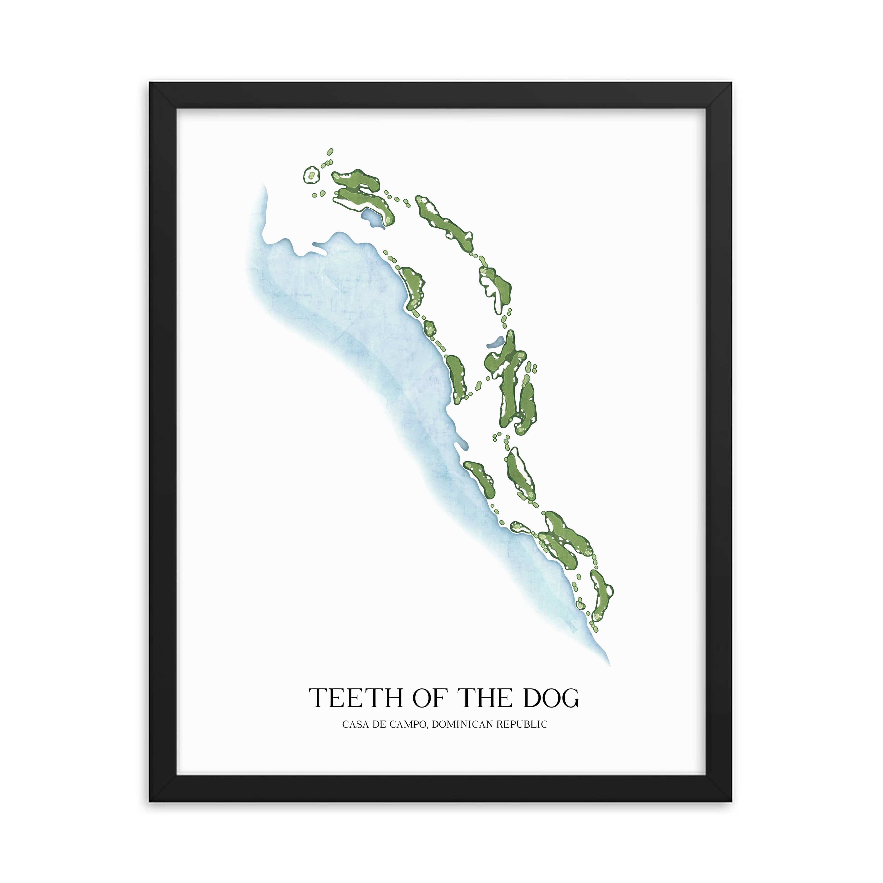The 19th Hole Golf Shop - Golf Course Prints - Teeth of the Dog Golf Course Map Golf Map