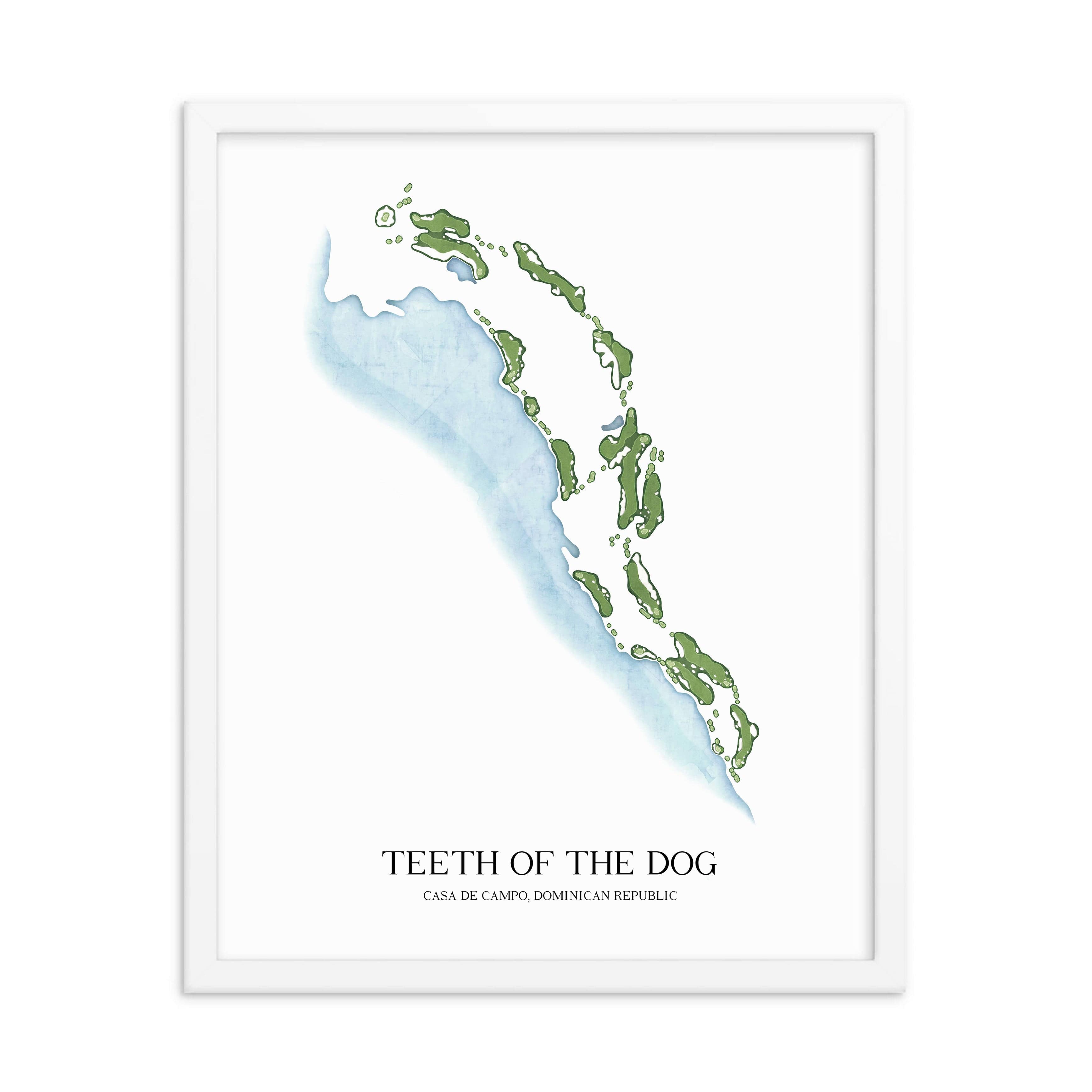 The 19th Hole Golf Shop - Golf Course Prints - Teeth of the Dog Golf Course Map Golf Map