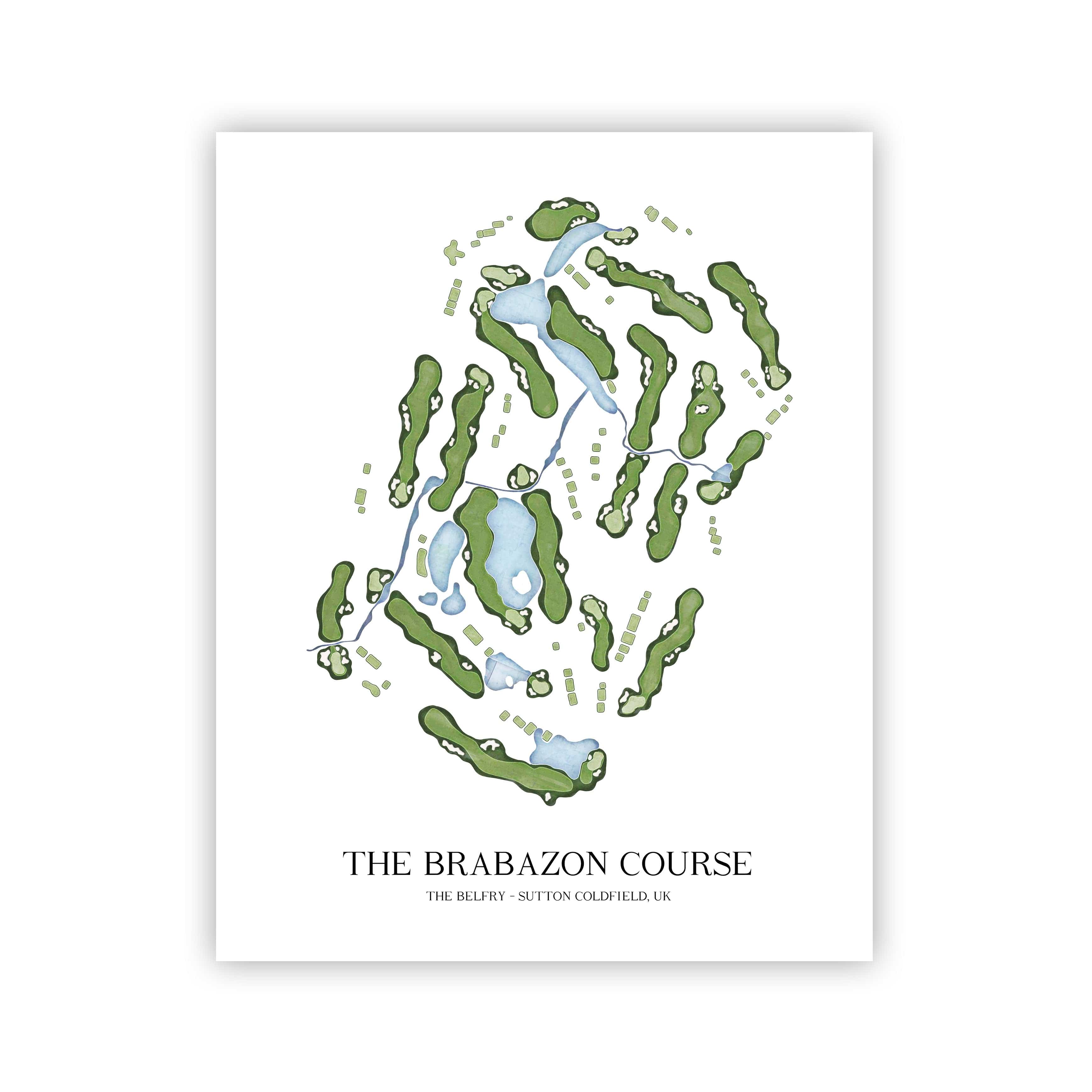 The 19th Hole Golf Shop - Golf Course Prints - The Brabazon Golf Course Map Golf Map