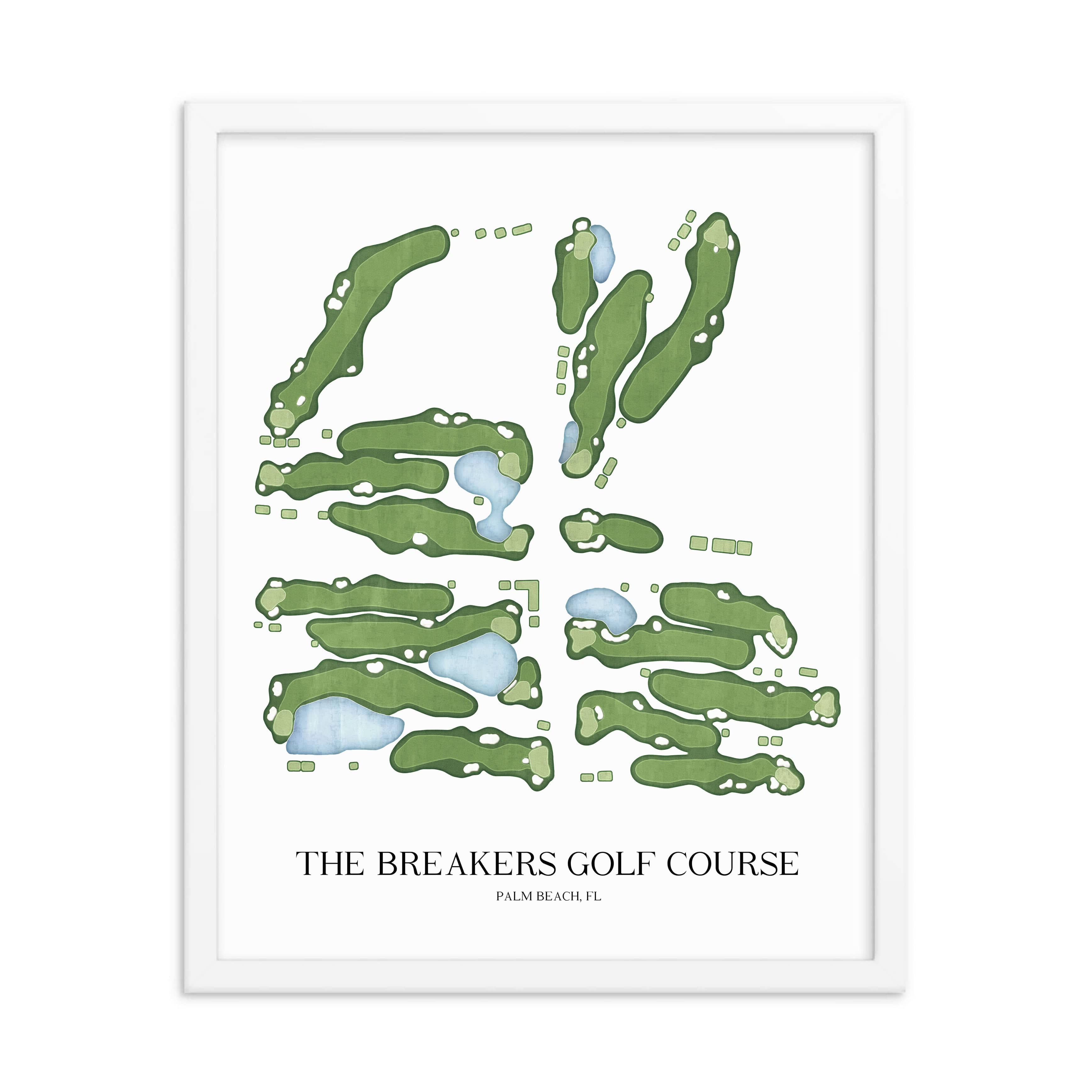 The 19th Hole Golf Shop - Golf Course Prints - The Breakers Golf Course Golf Course Map Golf Map
