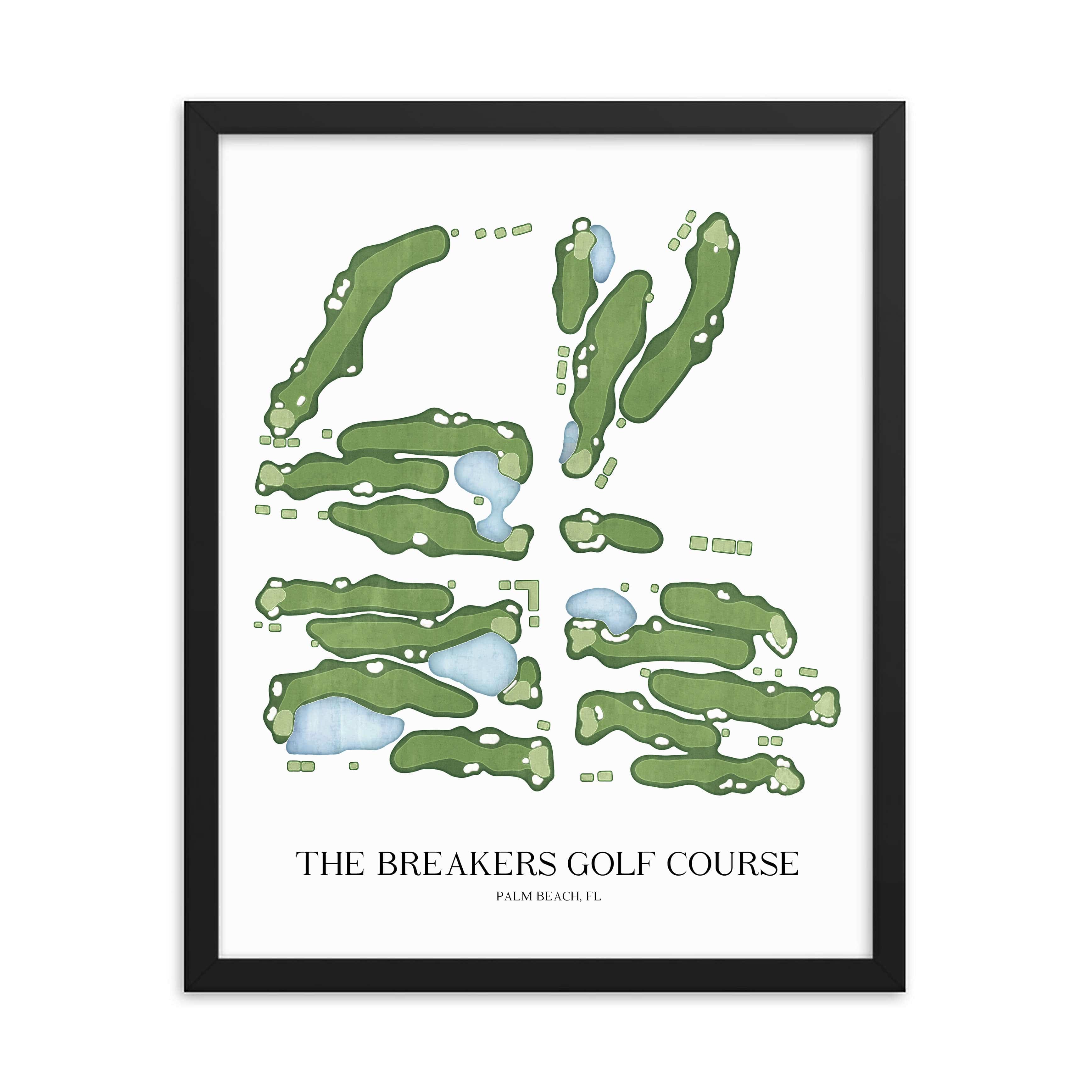 The 19th Hole Golf Shop - Golf Course Prints - The Breakers Golf Course Golf Course Map Golf Map