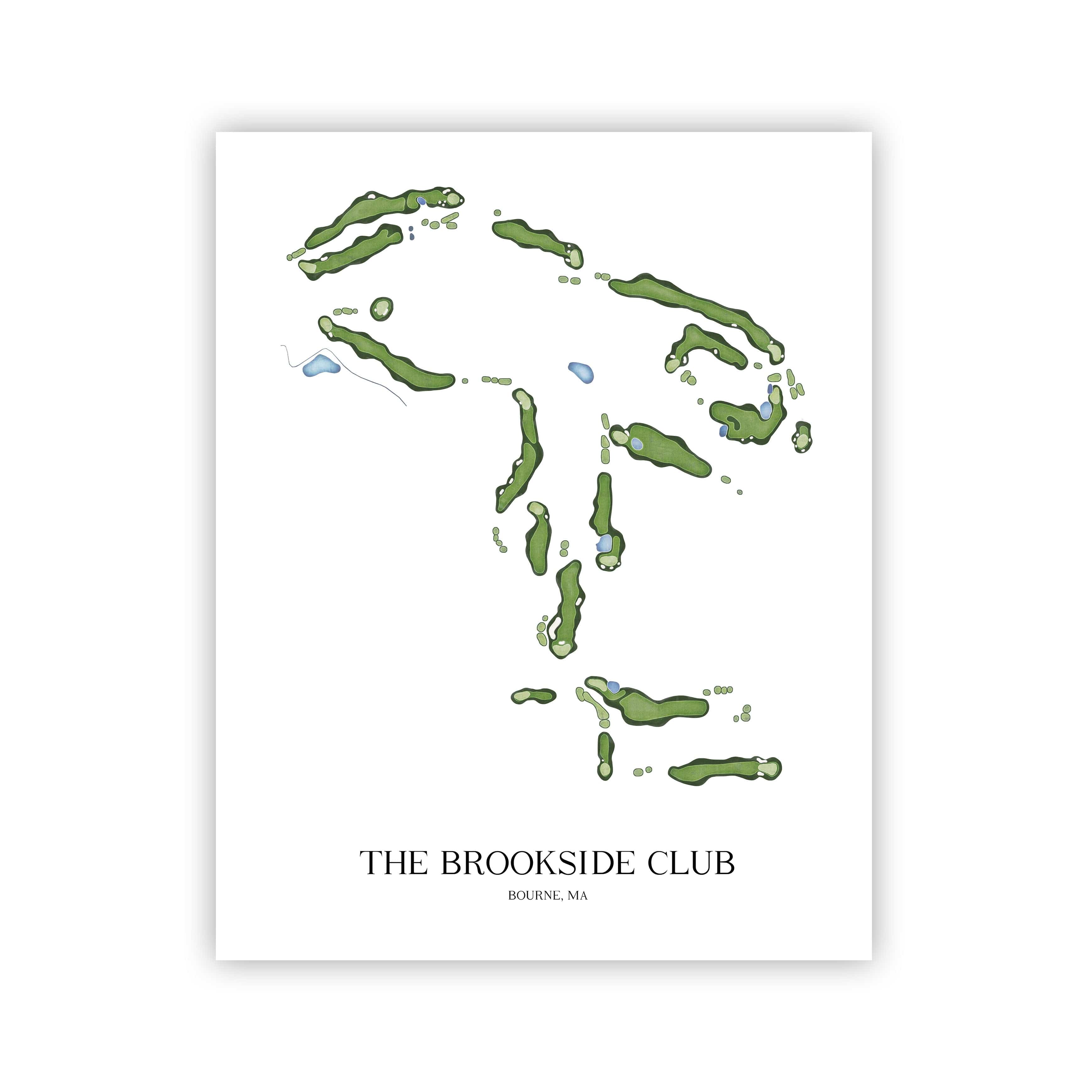 The 19th Hole Golf Shop - Golf Course Prints - The Brookside Club Golf Course Map Golf Map
