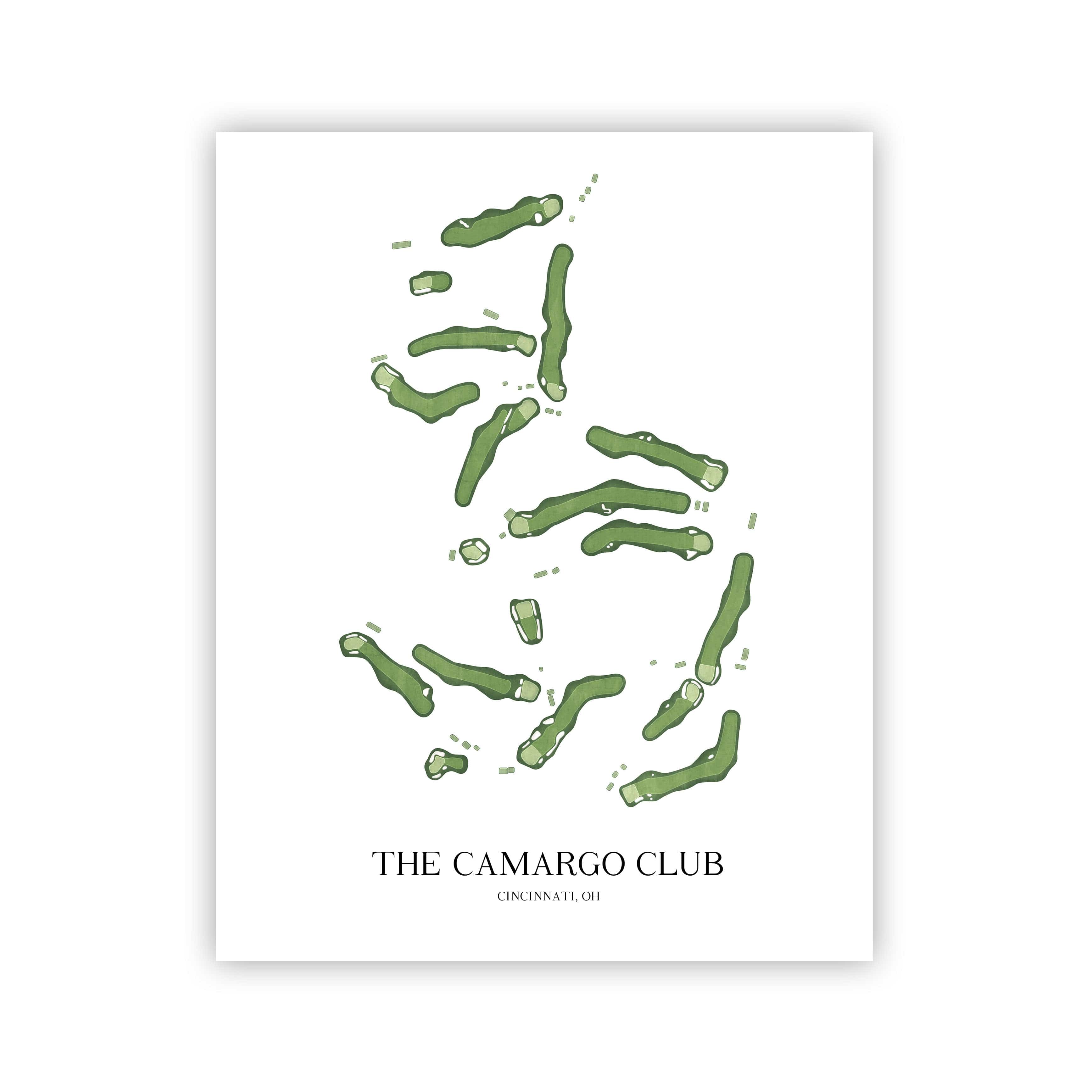 The 19th Hole Golf Shop - Golf Course Prints - Camargo Club Golf Course Map Golf Map