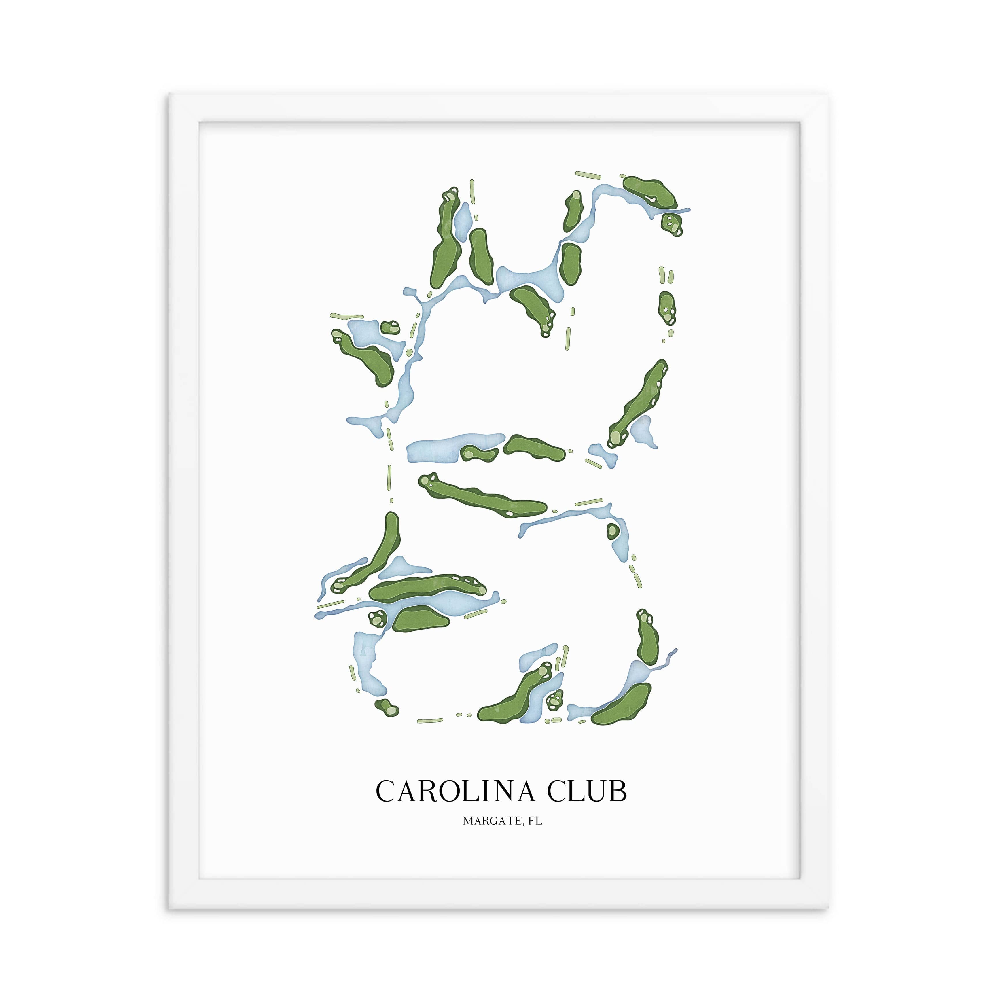 The 19th Hole Golf Shop - Golf Course Prints - The Carolina Club Golf Course Map Golf Map