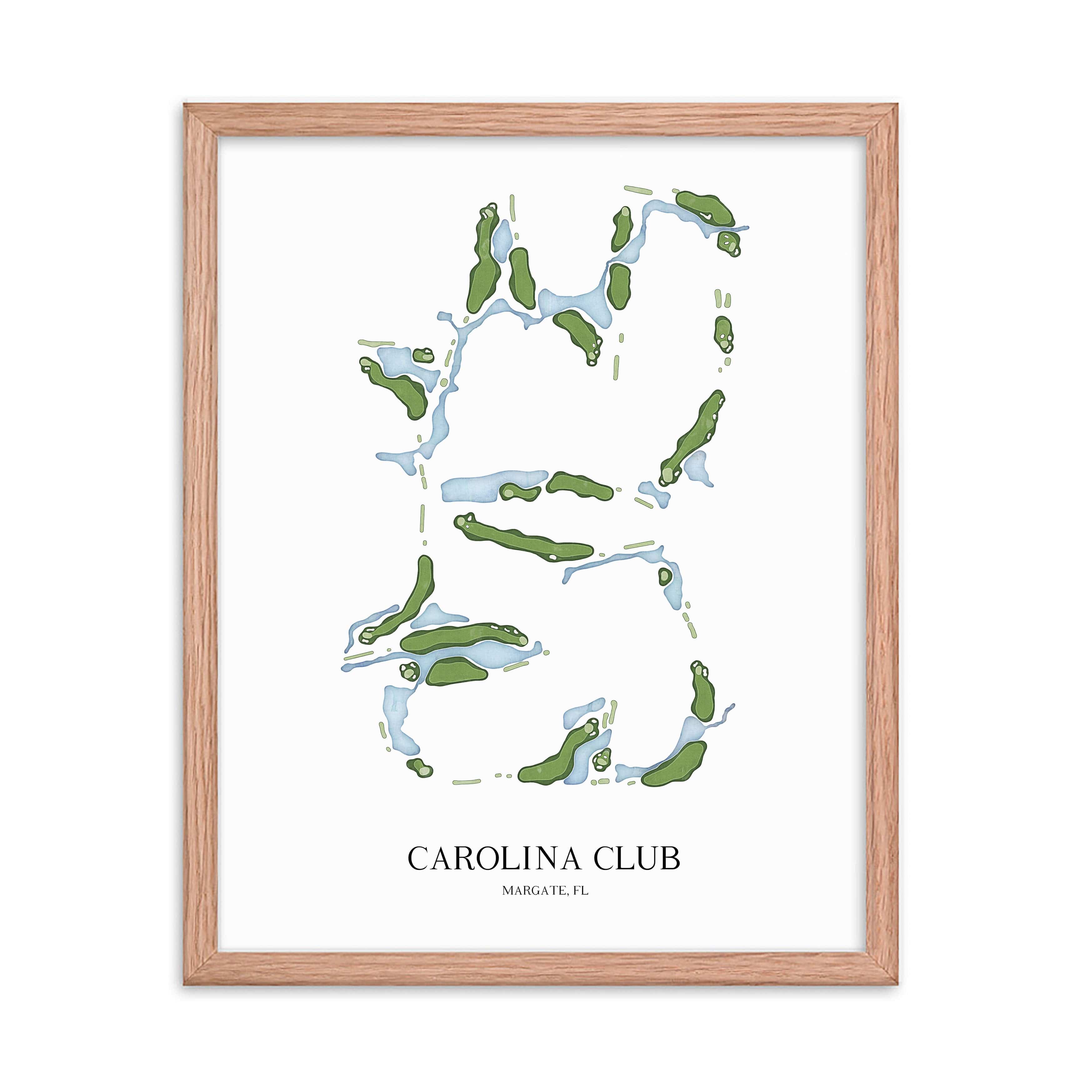 The 19th Hole Golf Shop - Golf Course Prints - The Carolina Club Golf Course Map Golf Map