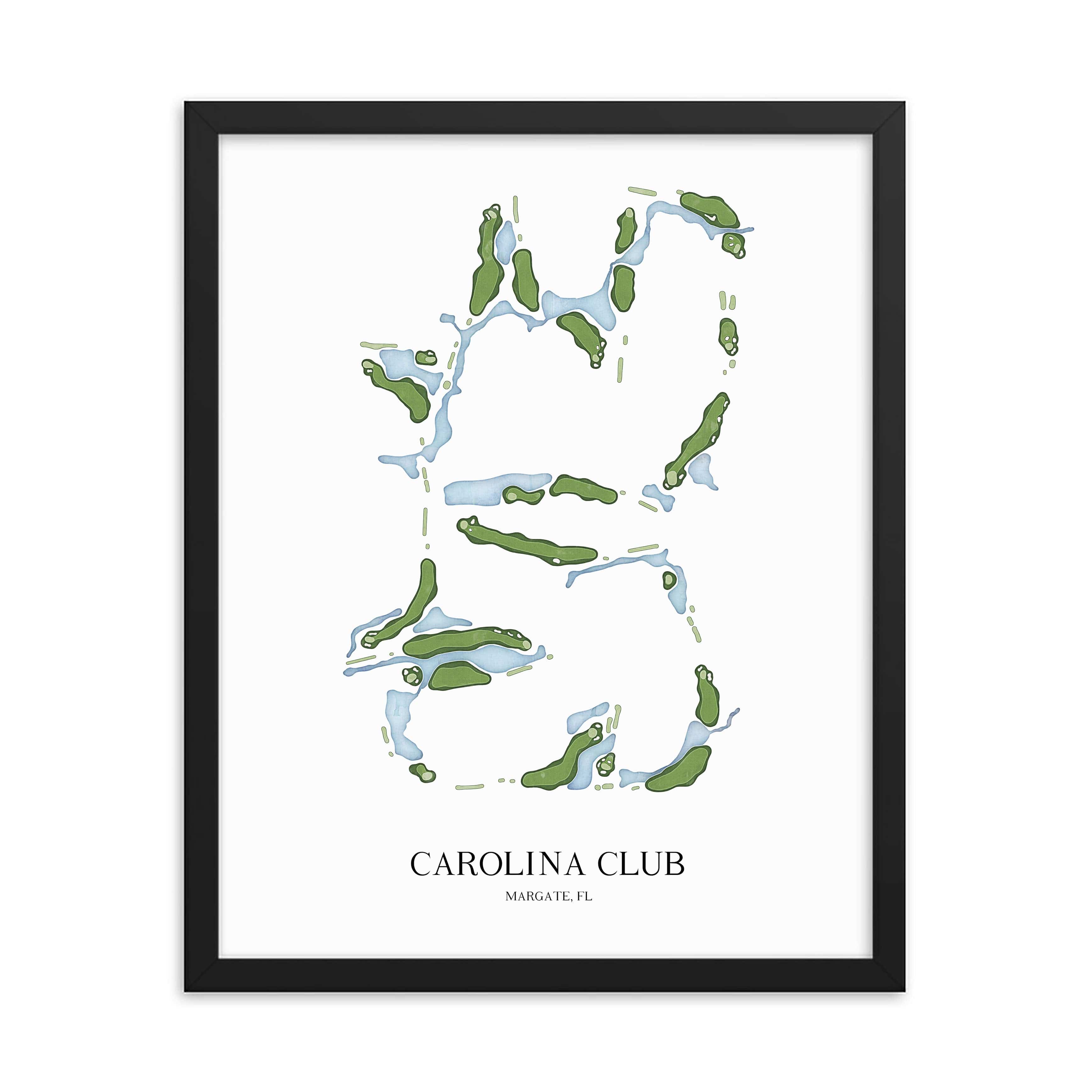 The 19th Hole Golf Shop - Golf Course Prints - The Carolina Club Golf Course Map Golf Map