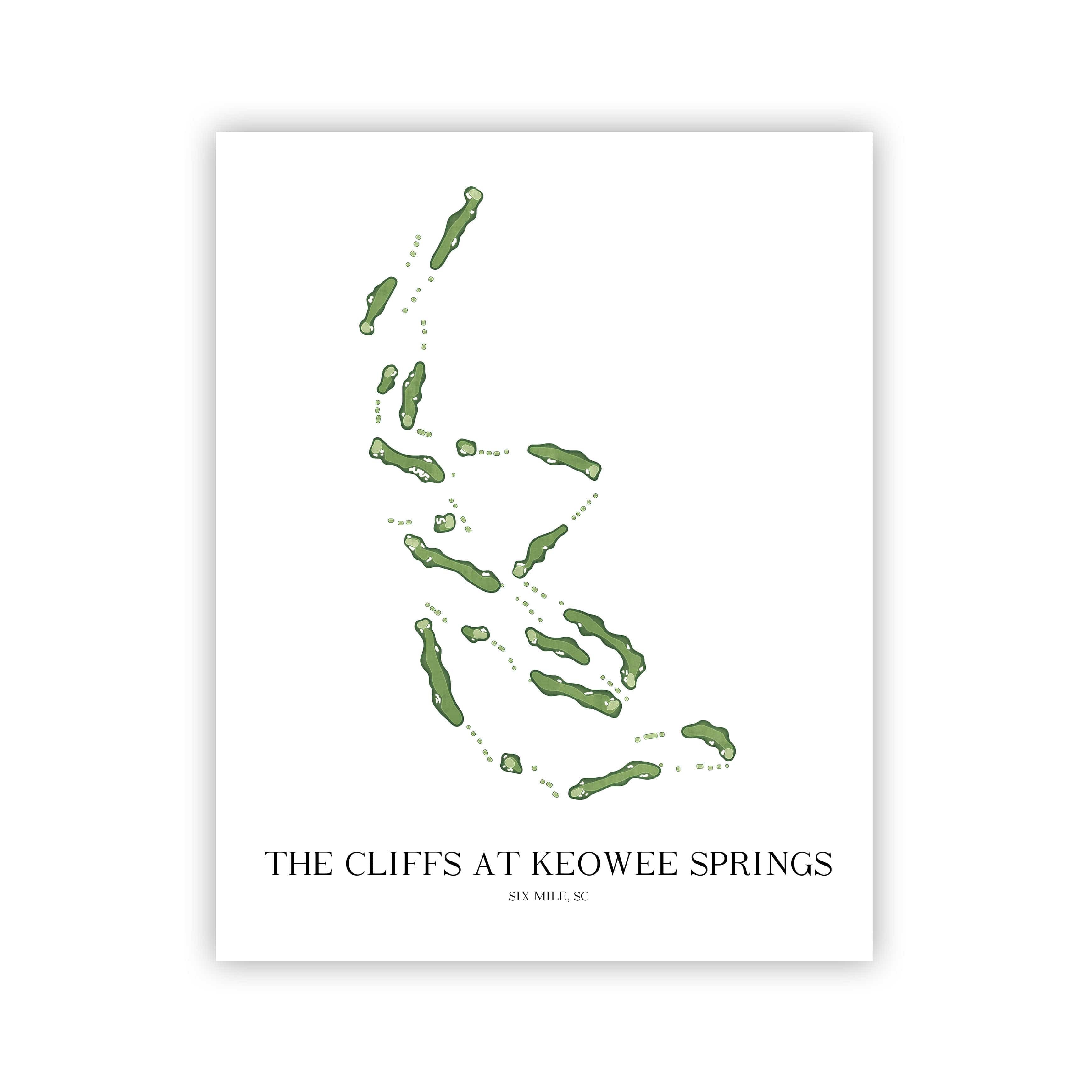 The 19th Hole Golf Shop - Golf Course Prints - The Cliffs at Keowee Springs Golf Course Map Golf Map