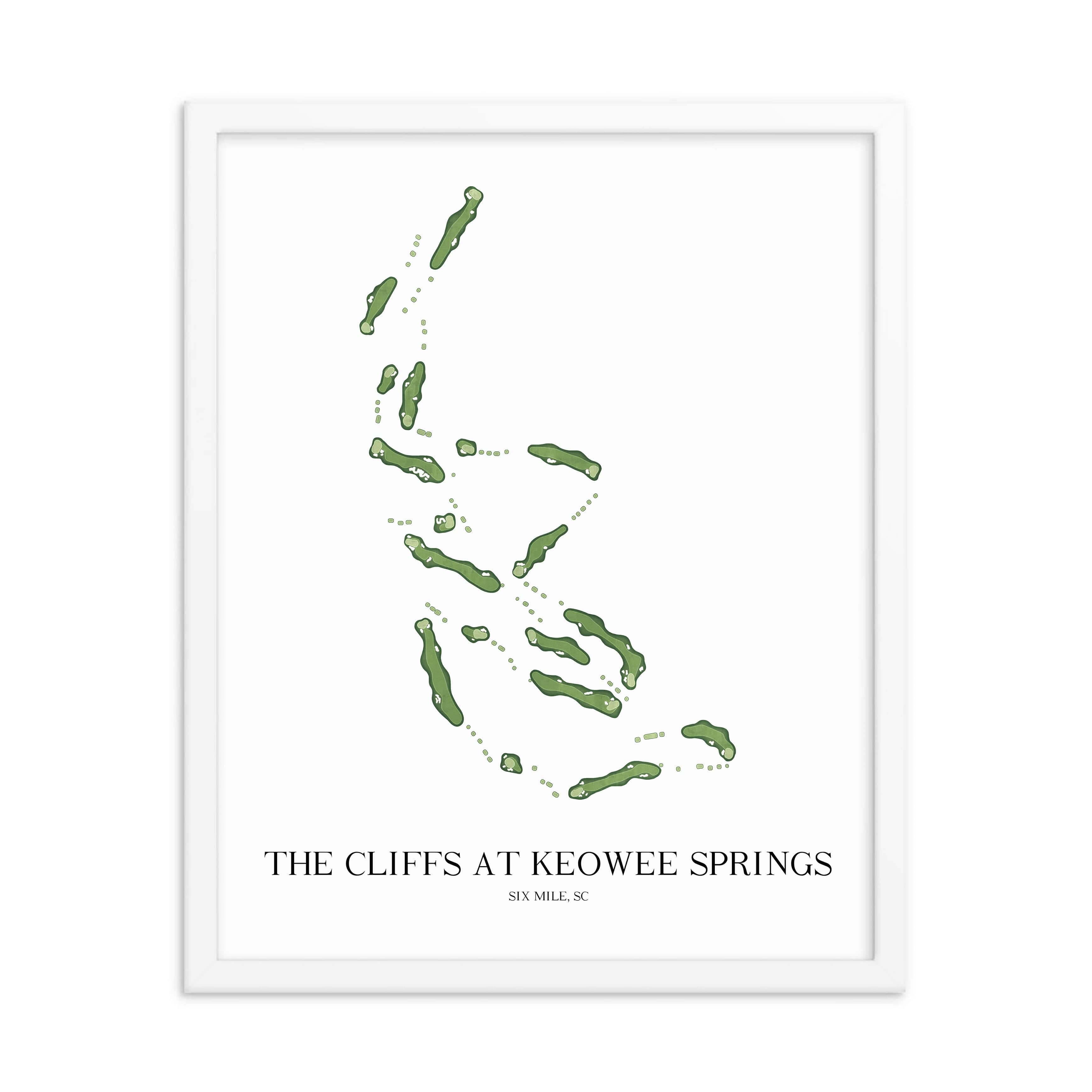 The 19th Hole Golf Shop - Golf Course Prints - The Cliffs at Keowee Springs Golf Course Map Golf Map