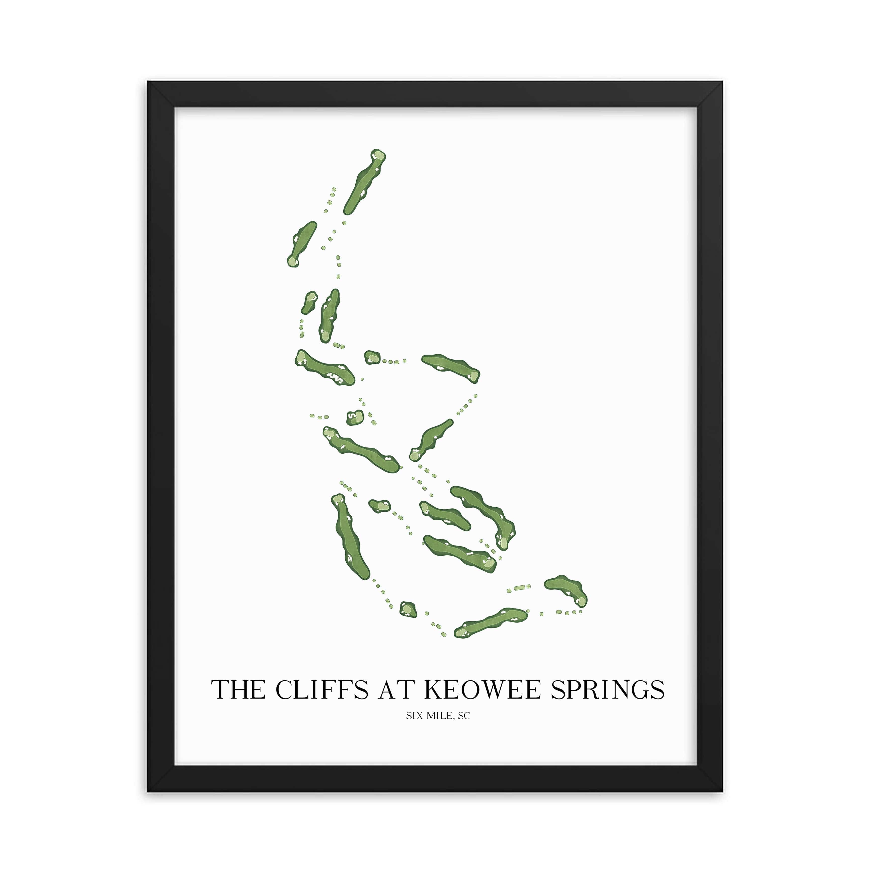 The 19th Hole Golf Shop - Golf Course Prints - The Cliffs at Keowee Springs Golf Course Map Golf Map