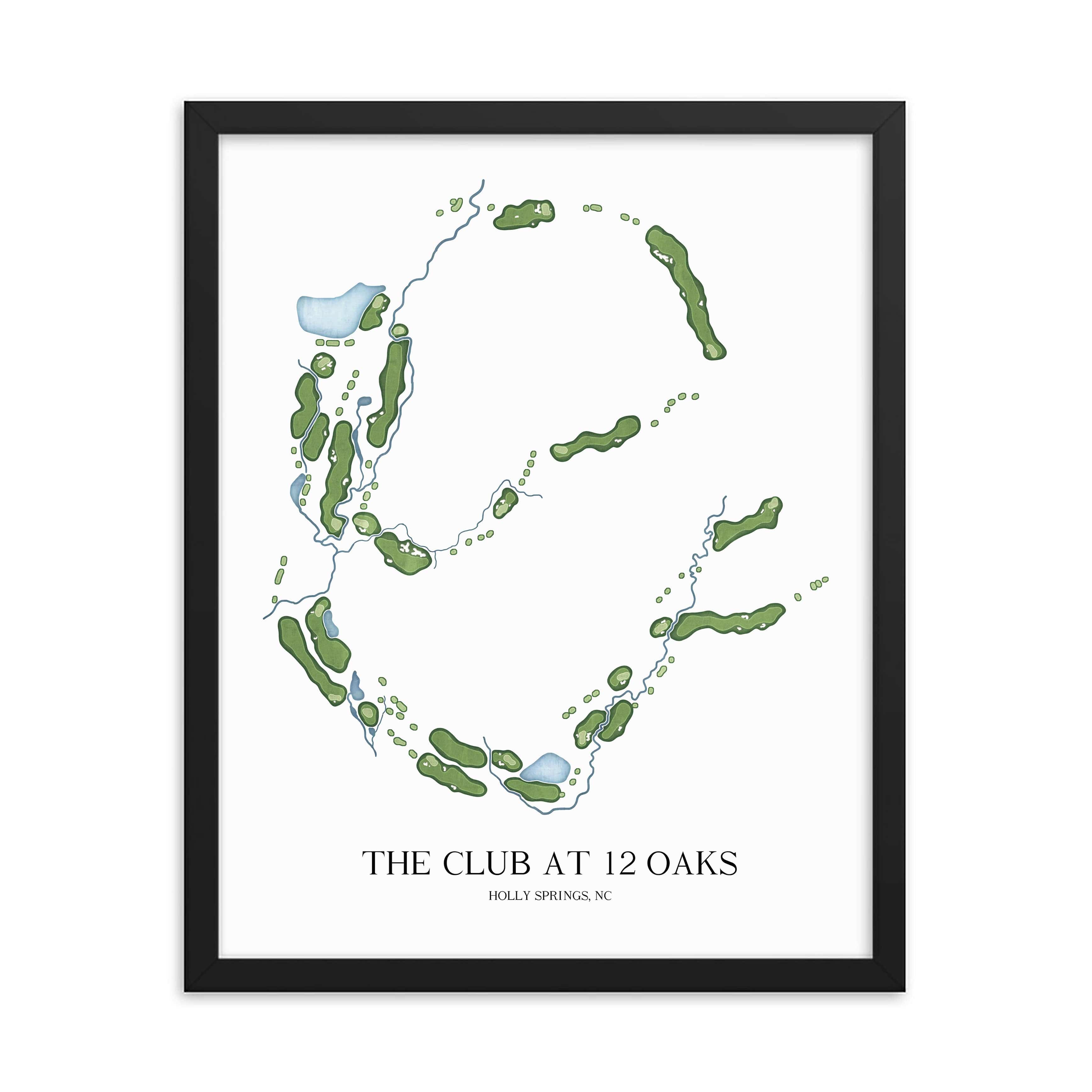 The 19th Hole Golf Shop - Golf Course Prints - The Club at 12 Oaks Golf Course Map Golf Map