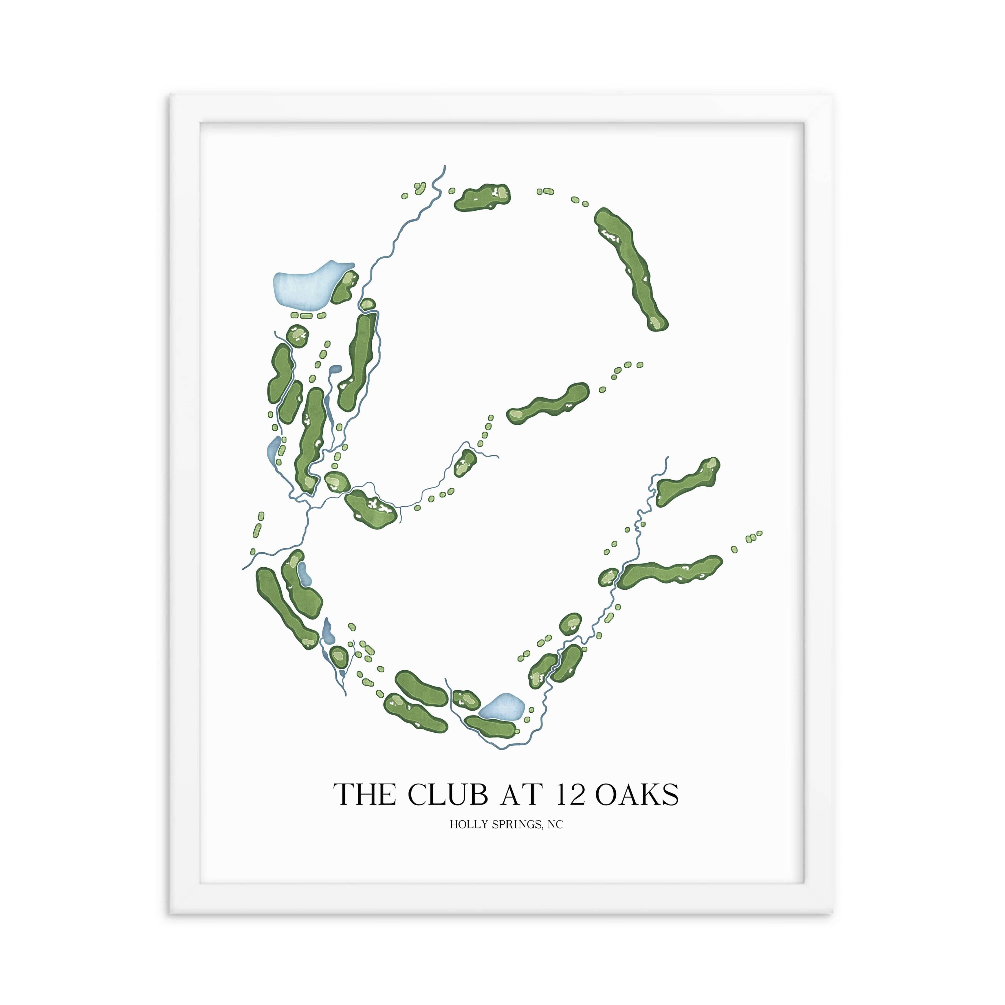 The 19th Hole Golf Shop - Golf Course Prints - The Club at 12 Oaks Golf Course Map Golf Map