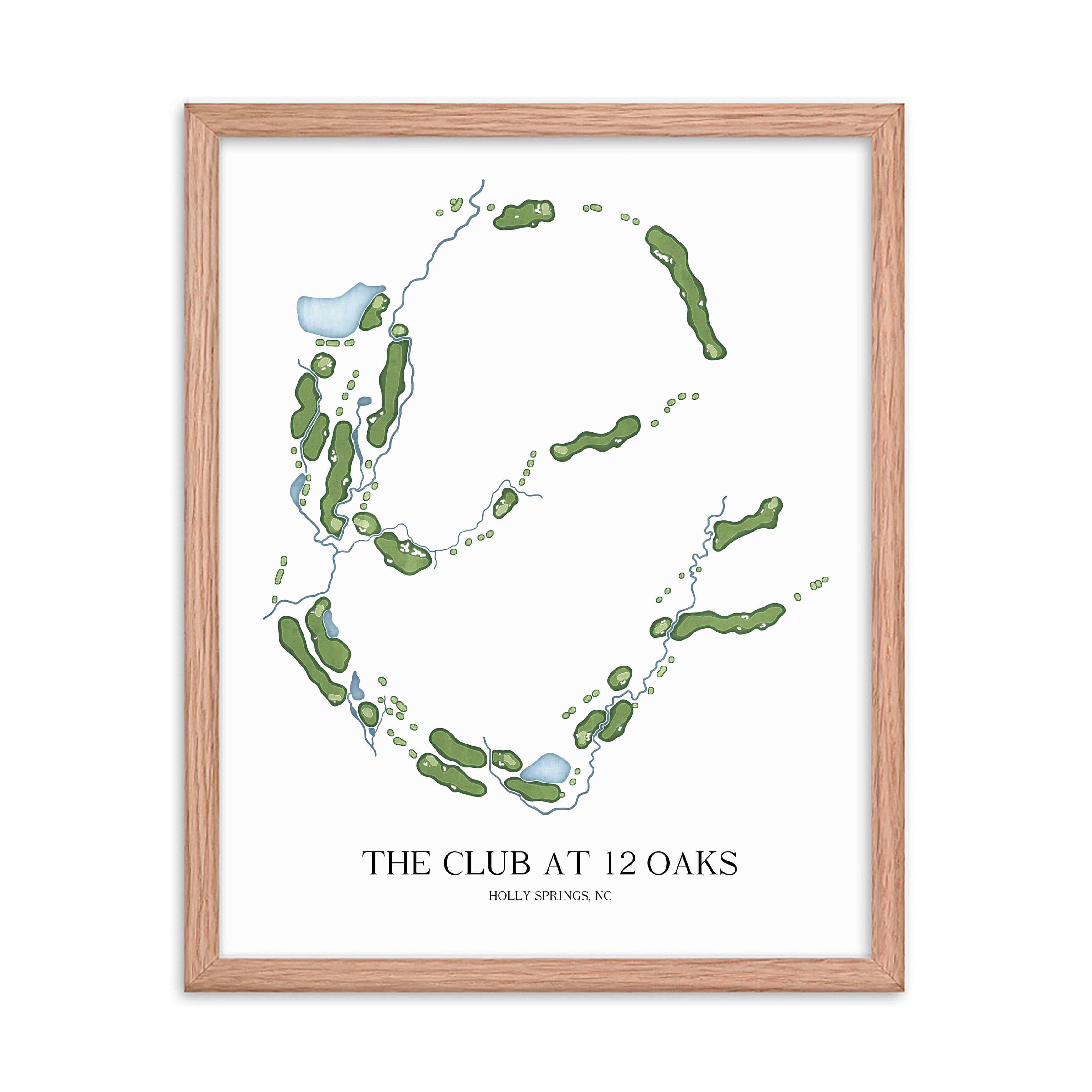 The 19th Hole Golf Shop - Golf Course Prints - The Club at 12 Oaks Golf Course Map Golf Map