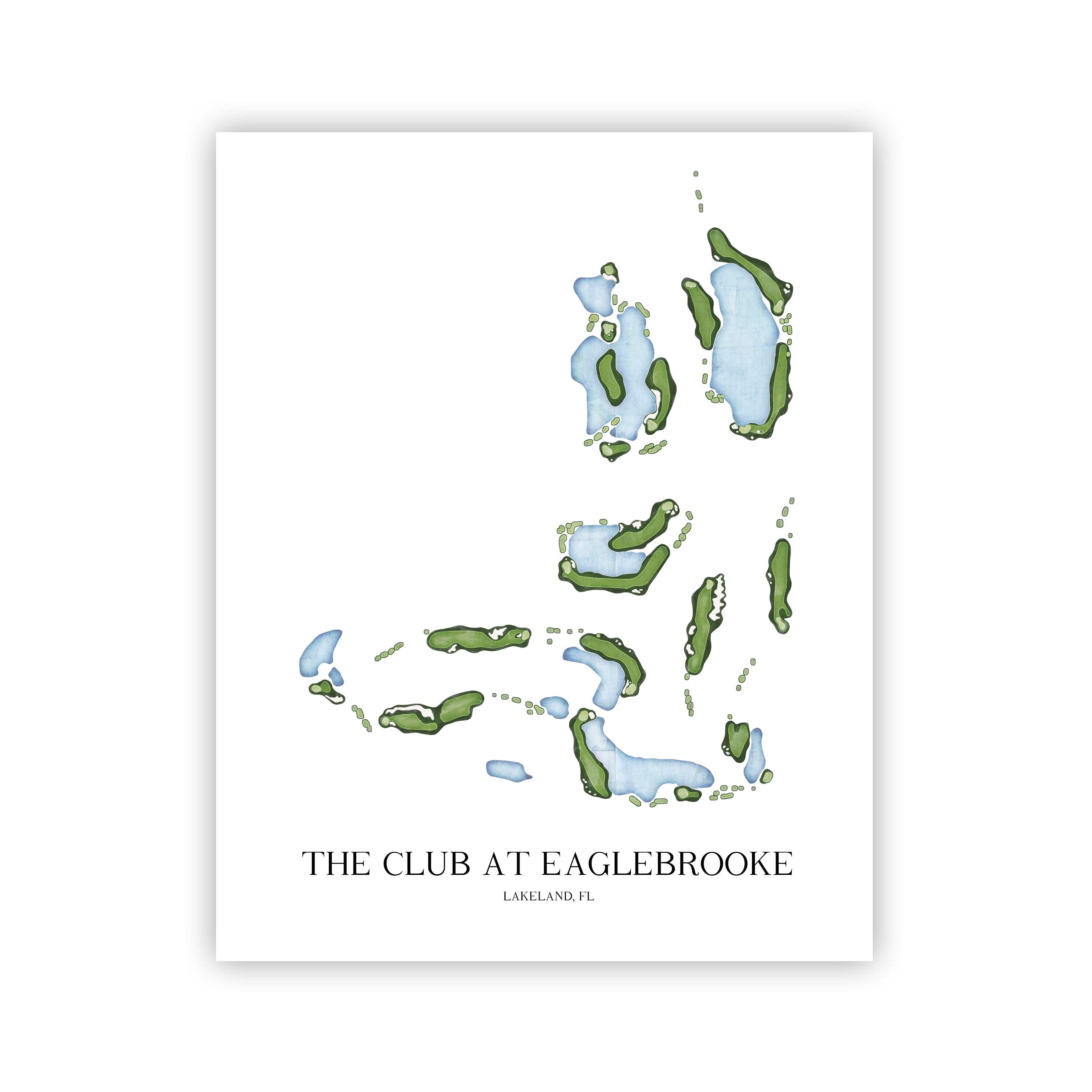 The 19th Hole Golf Shop - Golf Course Prints - The Club at Eaglebrooke Golf Course Map Golf Map