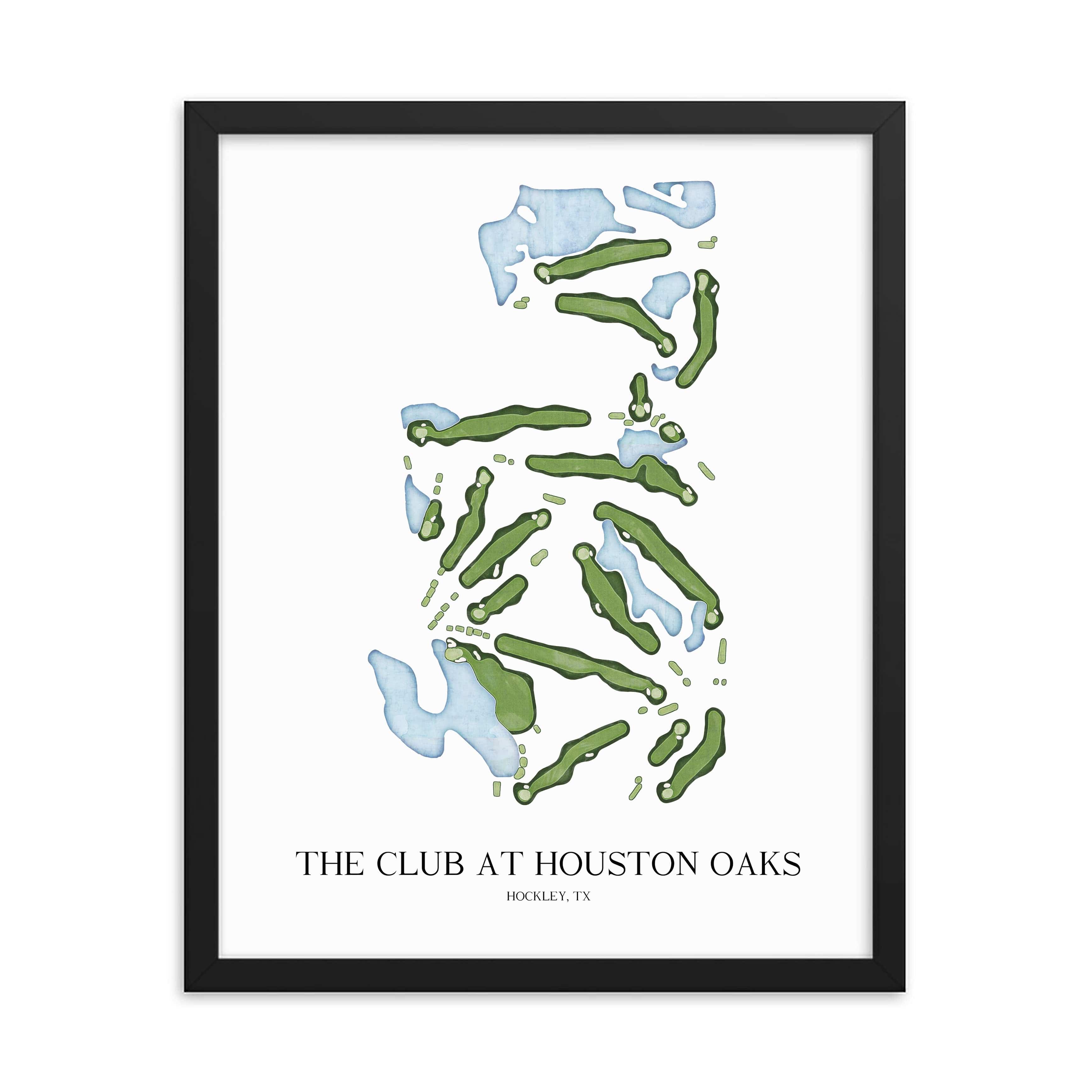 The 19th Hole Golf Shop - Golf Course Prints - The Club at Houston Oaks Golf Course Map Golf Map