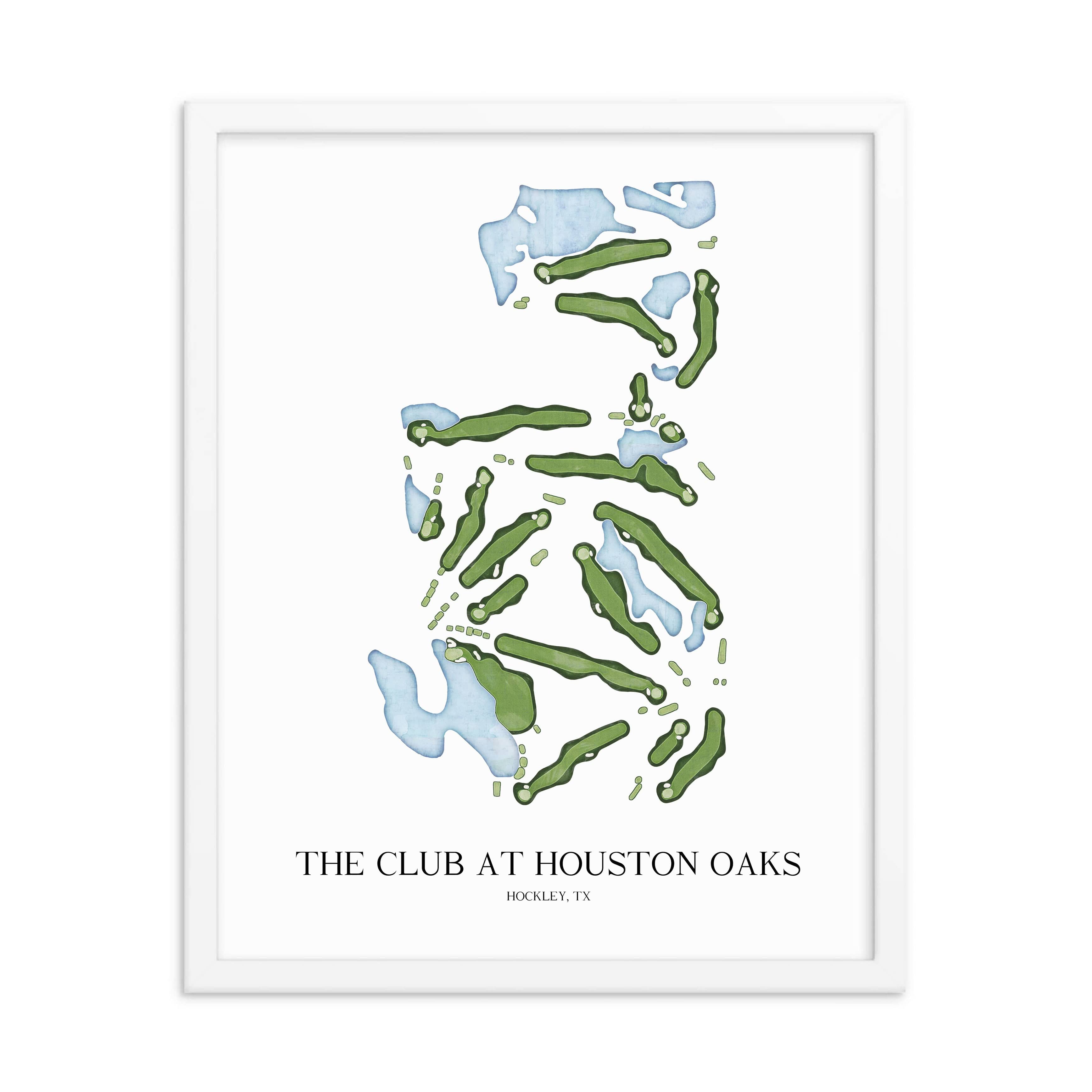 The 19th Hole Golf Shop - Golf Course Prints - The Club at Houston Oaks Golf Course Map Golf Map