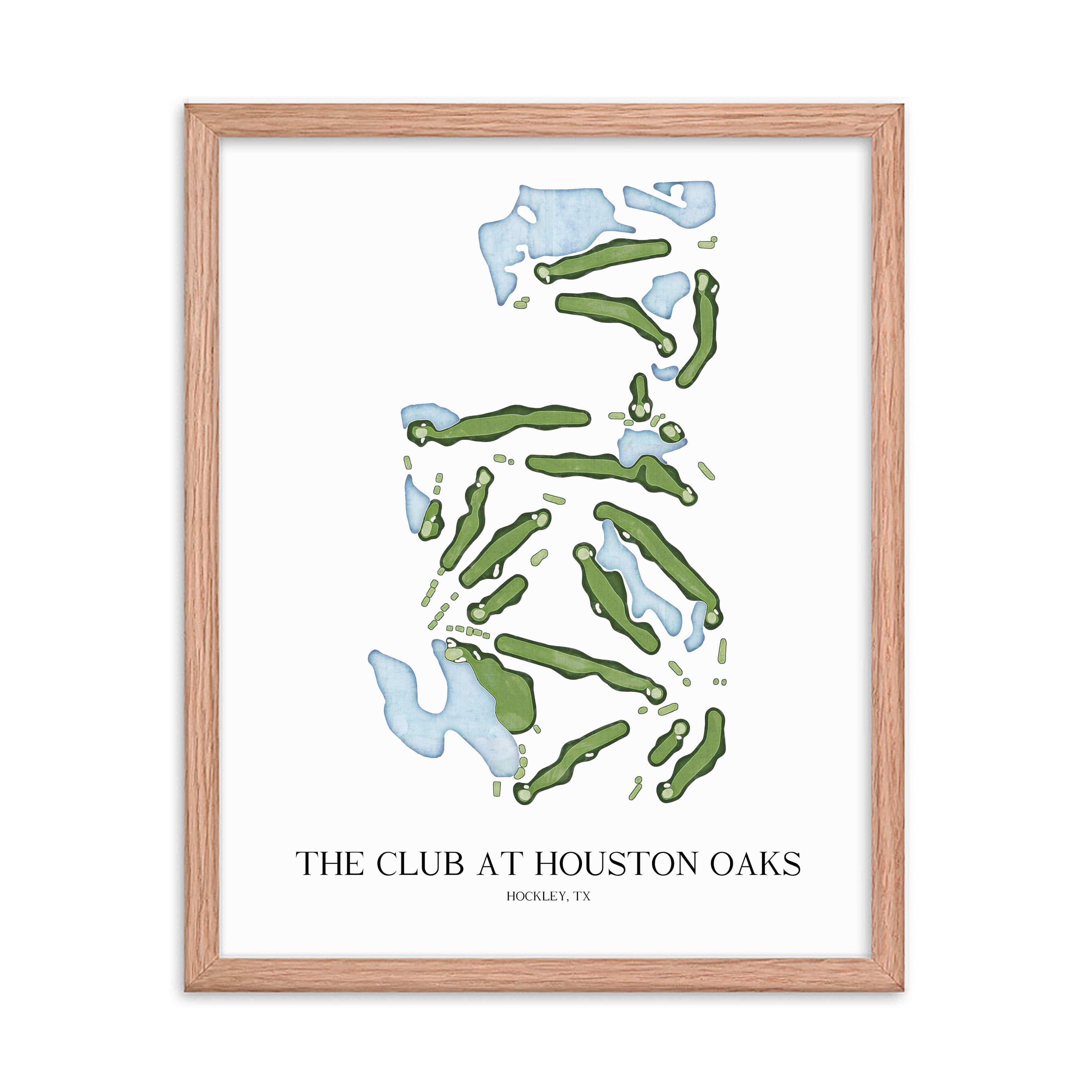 The 19th Hole Golf Shop - Golf Course Prints - The Club at Houston Oaks Golf Course Map Golf Map