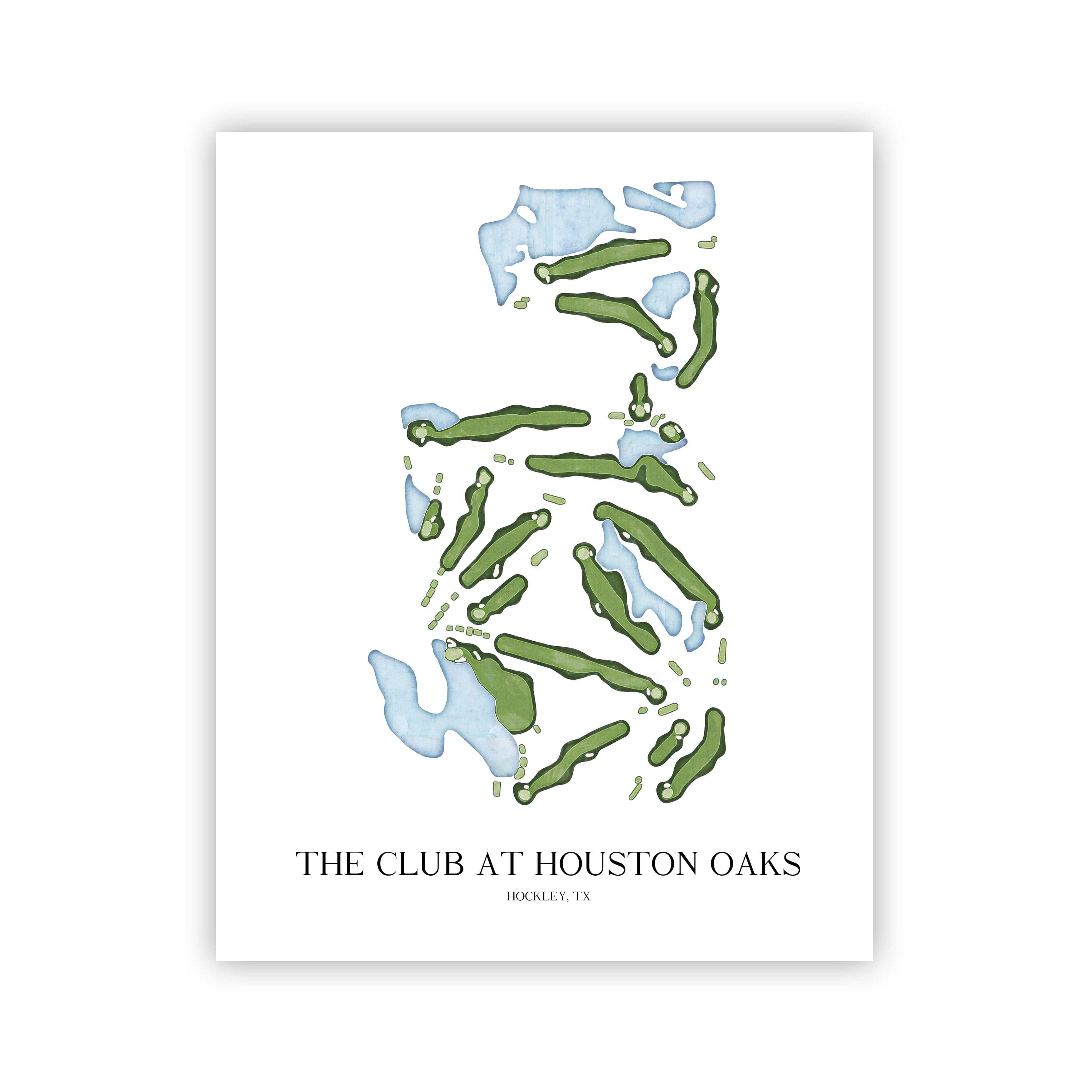 The 19th Hole Golf Shop - Golf Course Prints - The Club at Houston Oaks Golf Course Map Golf Map