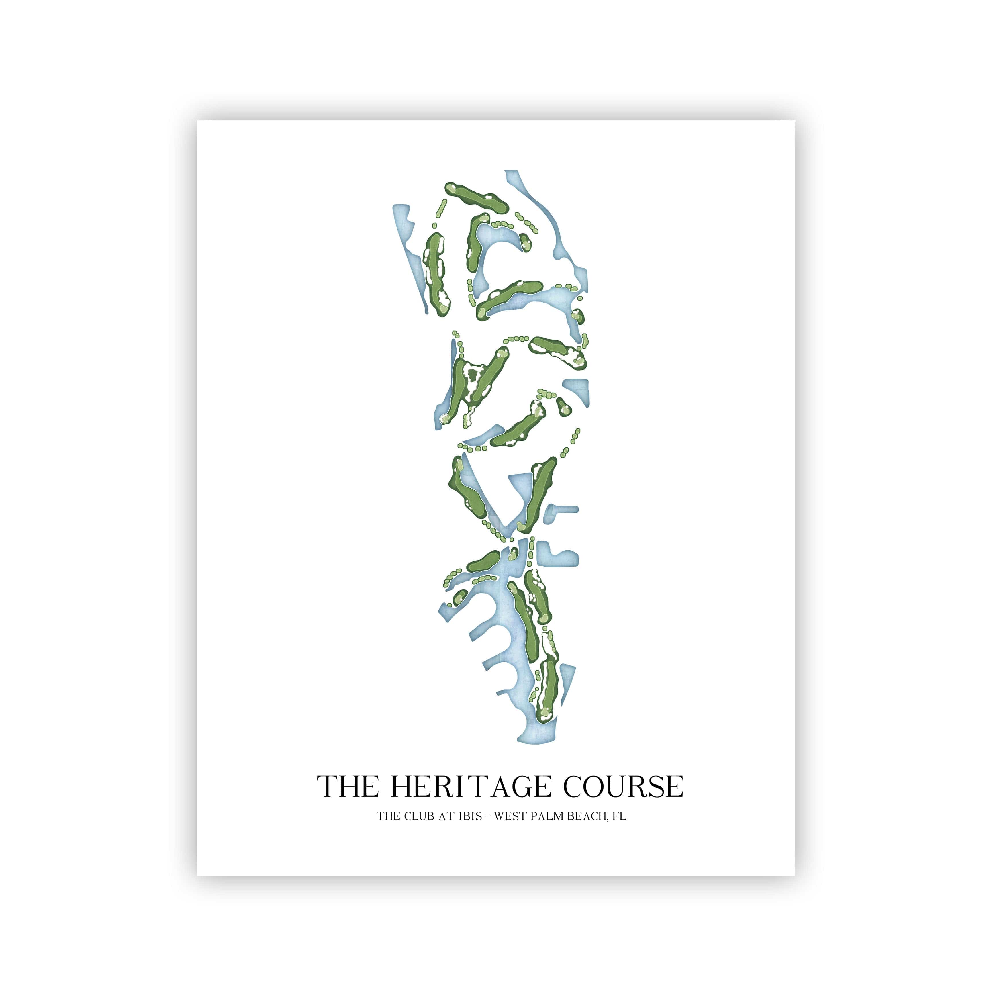 The 19th Hole Golf Shop - Golf Course Prints - The Club at Ibis - Heritage Golf Course Map Golf Map