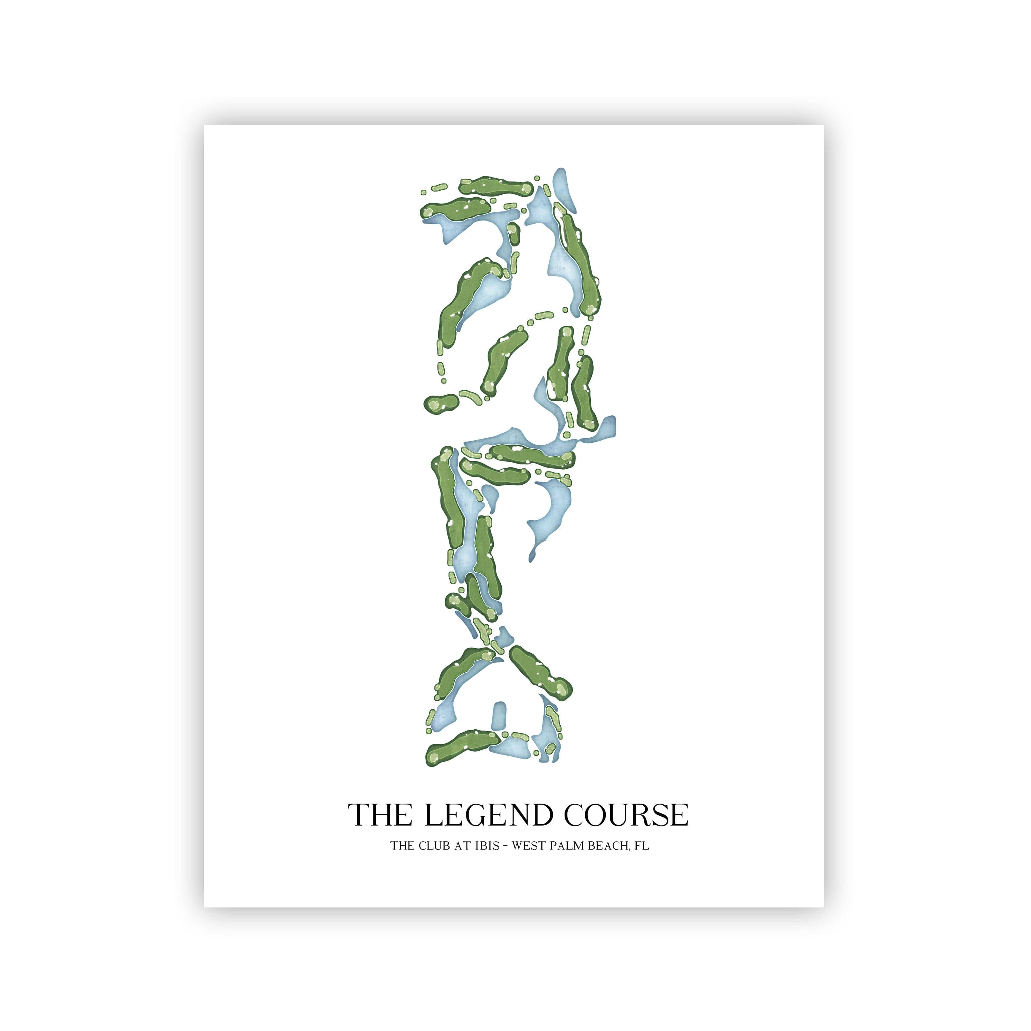 The 19th Hole Golf Shop - Golf Course Prints - The Club at Ibis - Legend Golf Course Map Golf Map