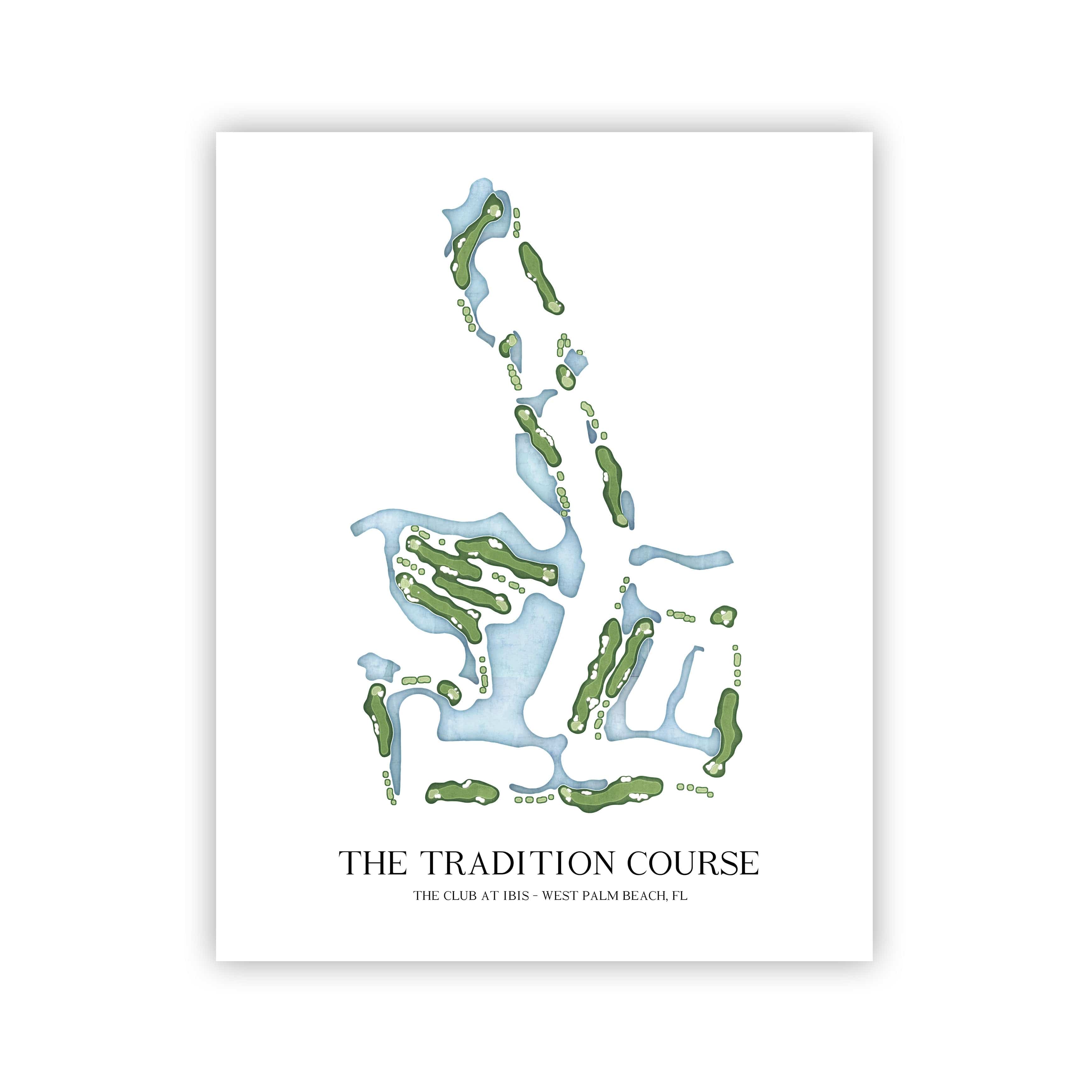 The 19th Hole Golf Shop - Golf Course Prints - The Club at Ibis - Tradition Golf Course Map Golf Map