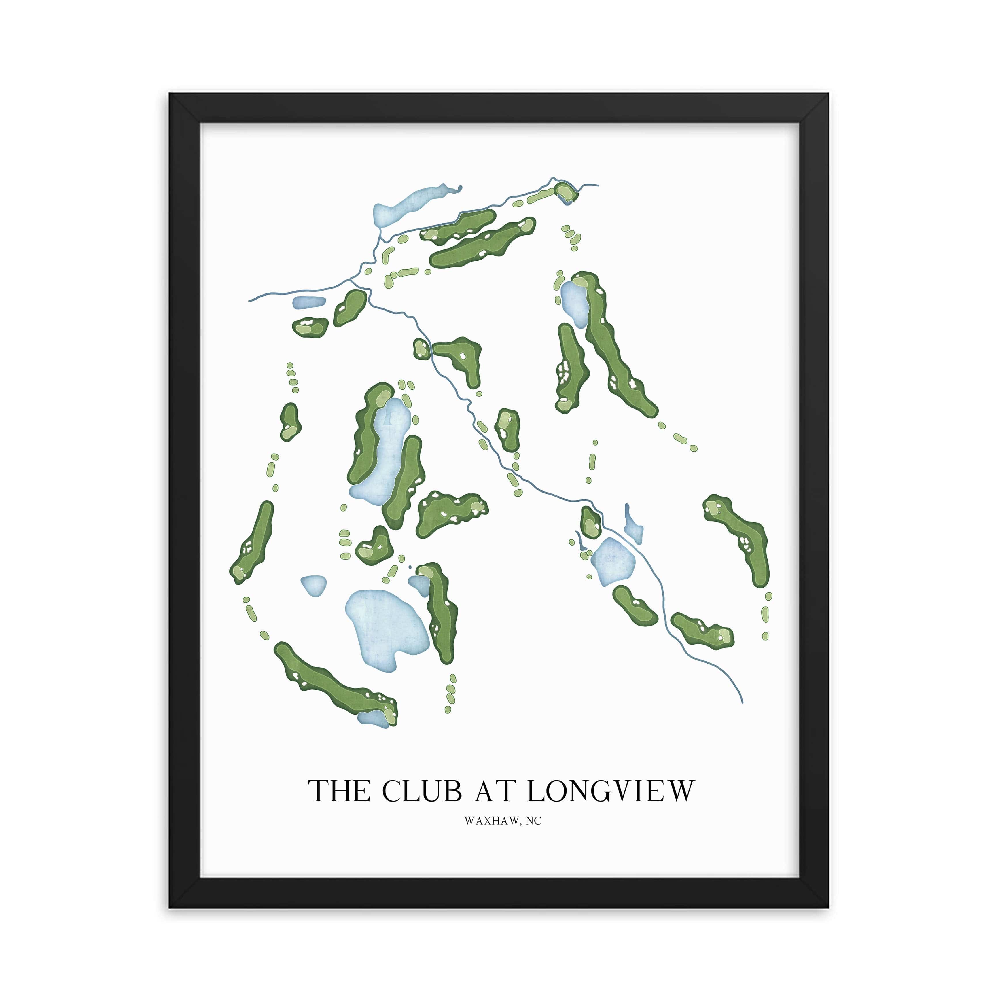 The 19th Hole Golf Shop - Golf Course Prints - The Club at Longview Golf Course Map Golf Map