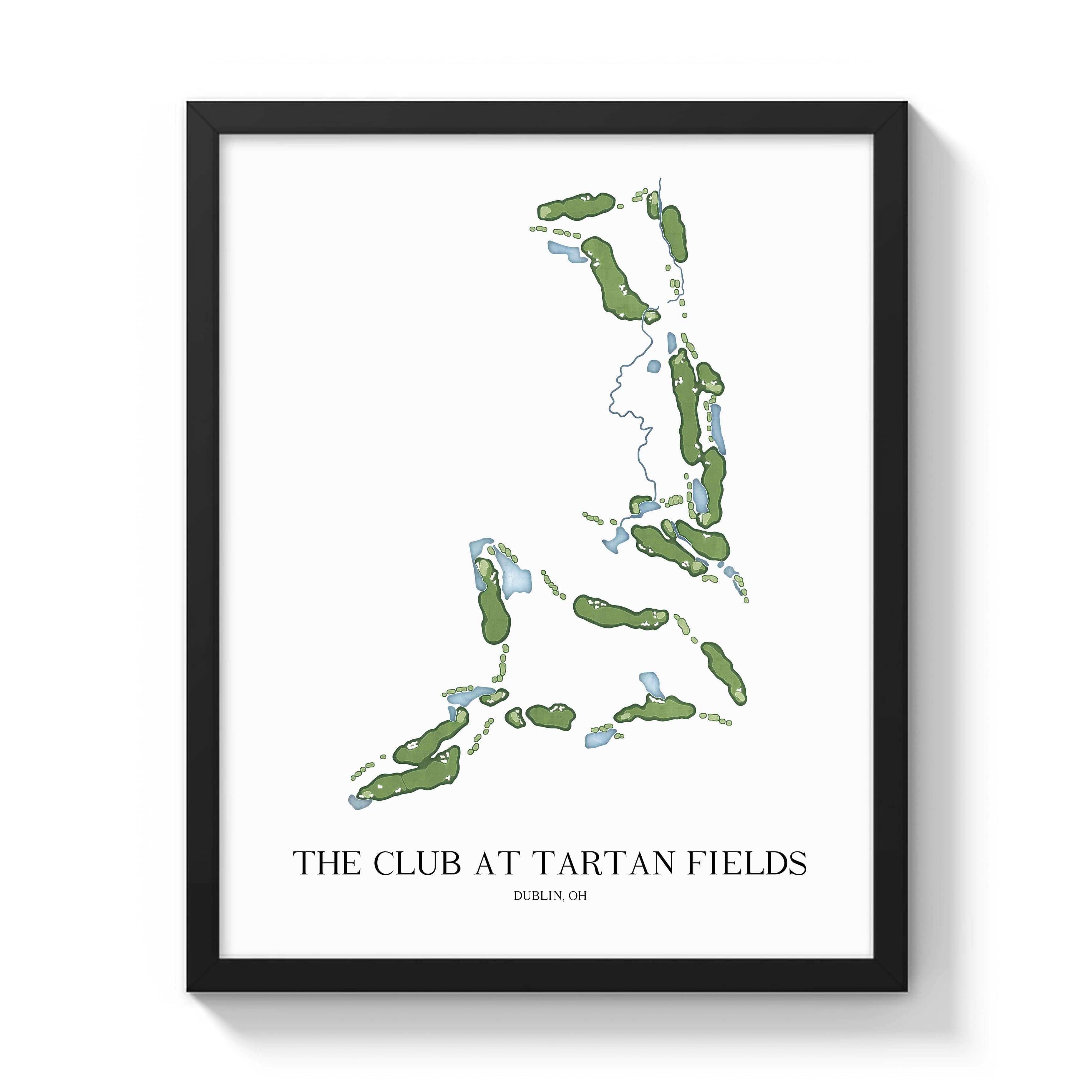 The 19th Hole Golf Shop - Golf Course Prints - The Club at Tartan Fields Golf Course Map Golf Map