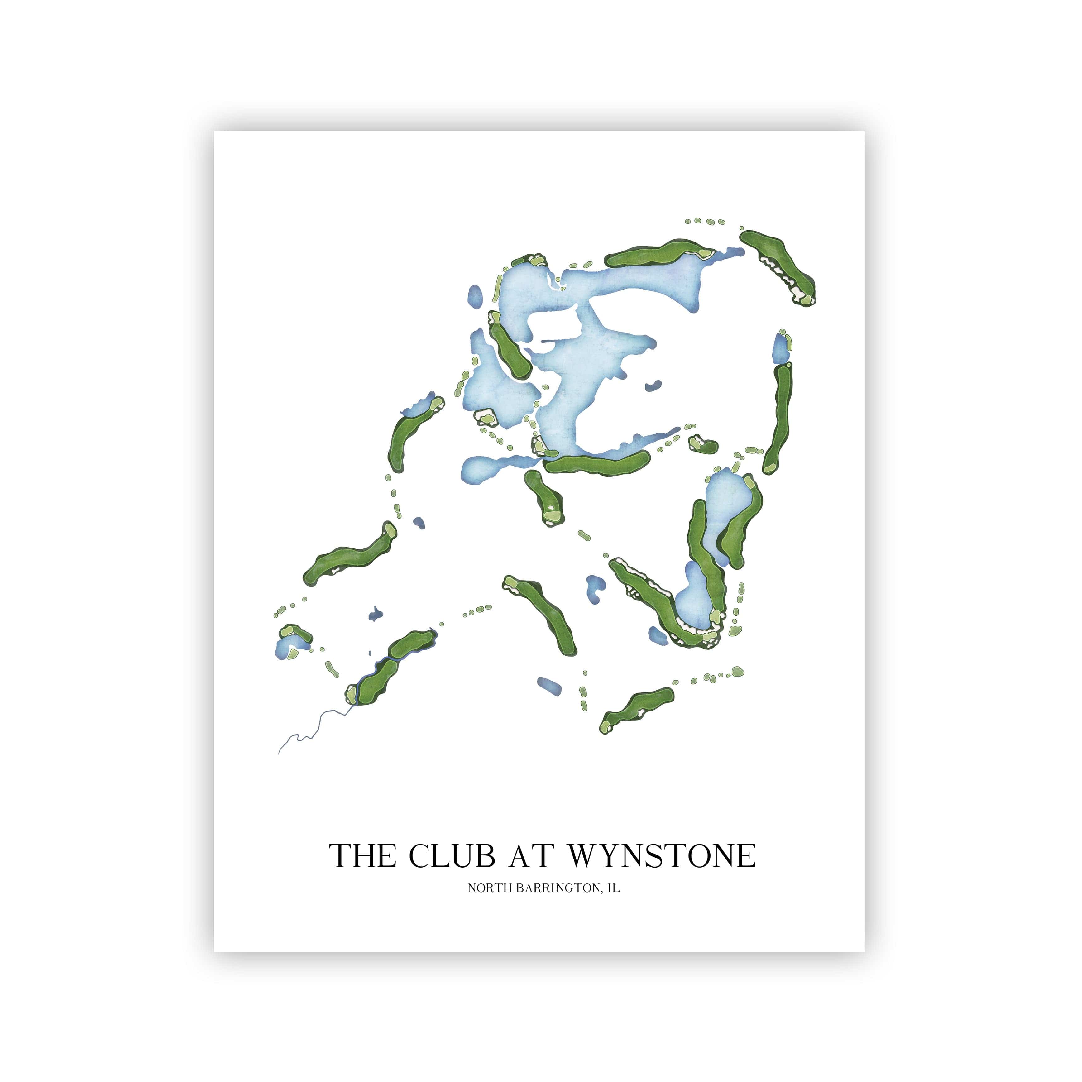 The 19th Hole Golf Shop - Golf Course Prints - The Club at Wynstone Golf Course Map Golf Map