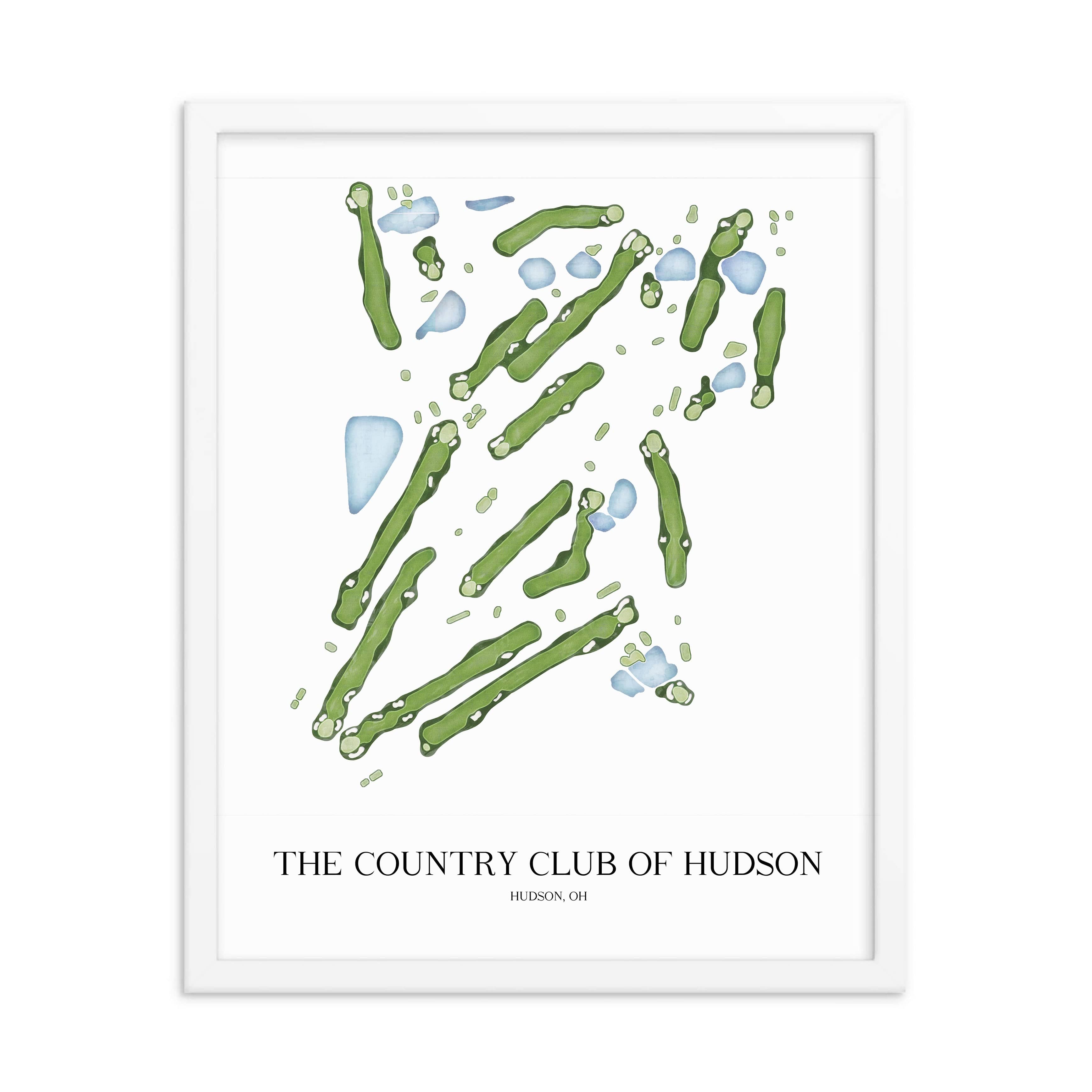 The 19th Hole Golf Shop - Golf Course Prints - The Country Club of Hudson Golf Course Map Golf Map