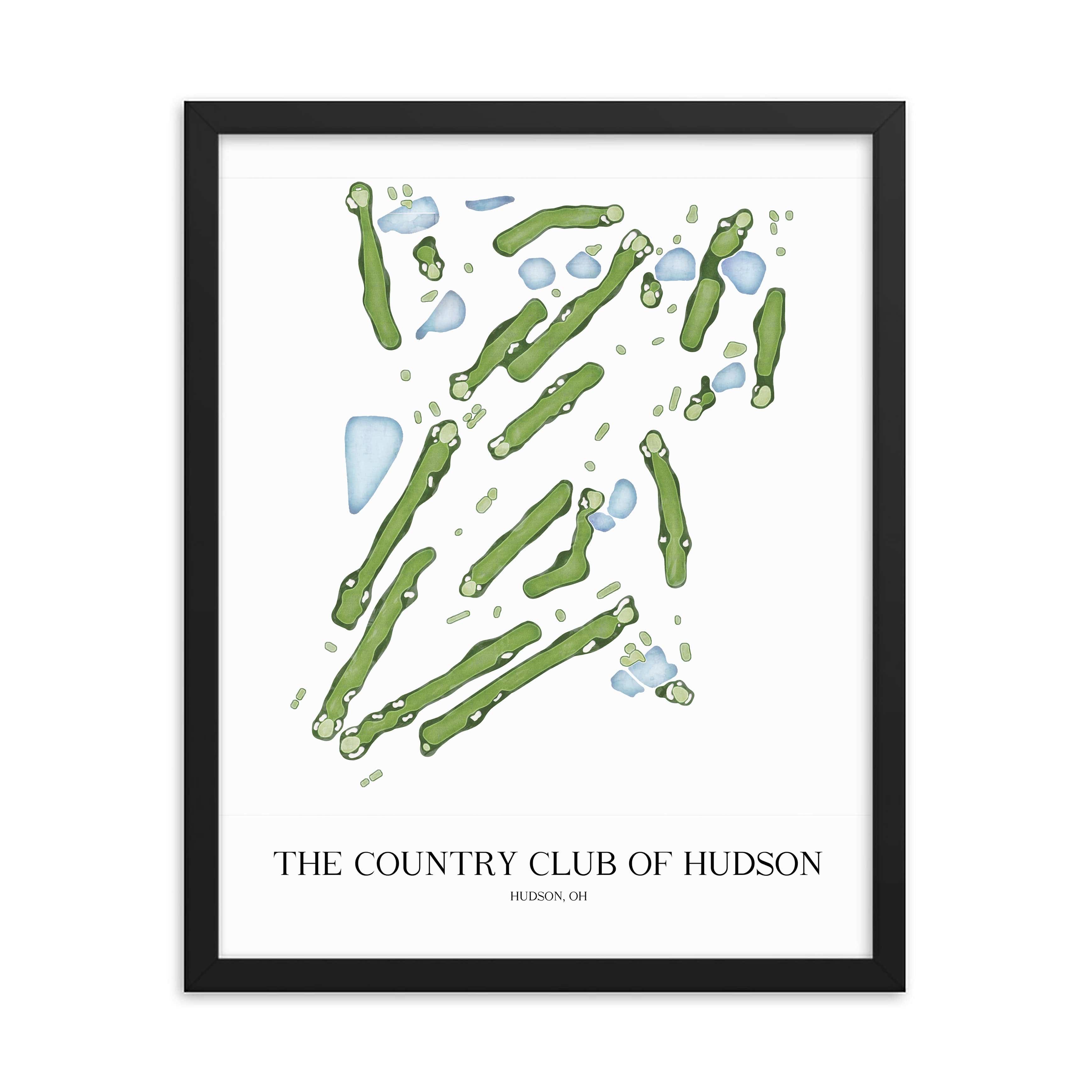 The 19th Hole Golf Shop - Golf Course Prints - The Country Club of Hudson Golf Course Map Golf Map