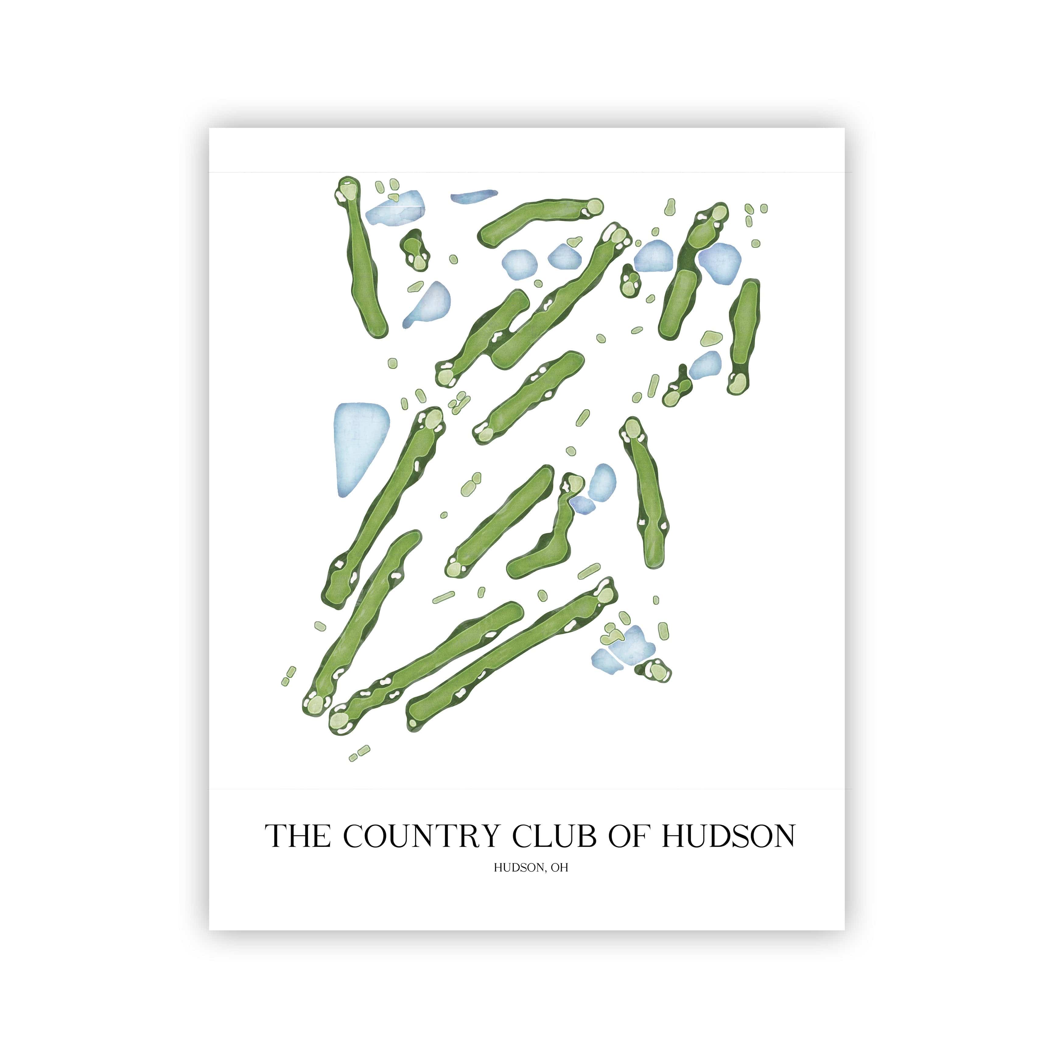 The 19th Hole Golf Shop - Golf Course Prints - The Country Club of Hudson Golf Course Map Golf Map