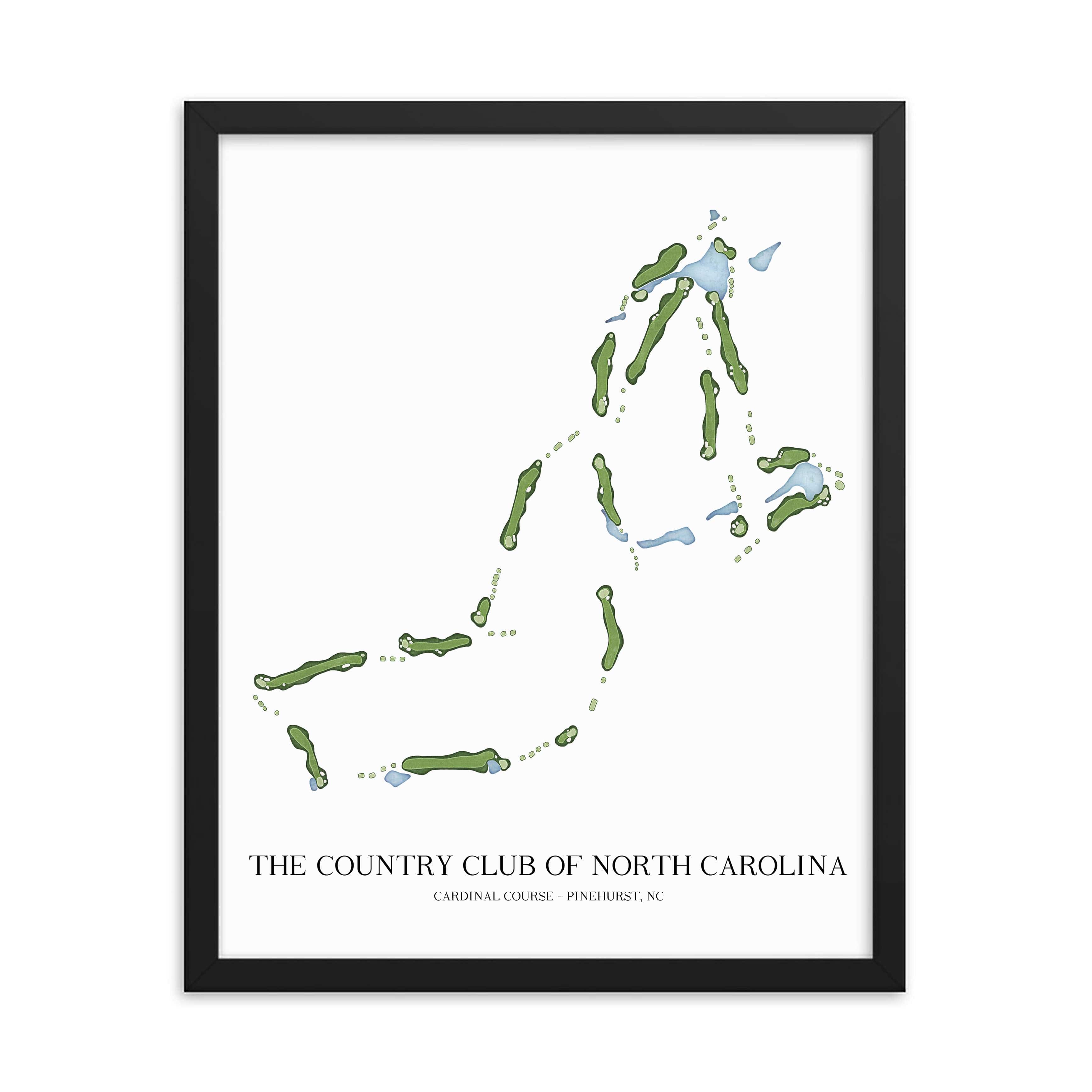 The 19th Hole Golf Shop - Golf Course Prints - The Country Club of North Carolina - Cardinal Golf Course Map Golf Map