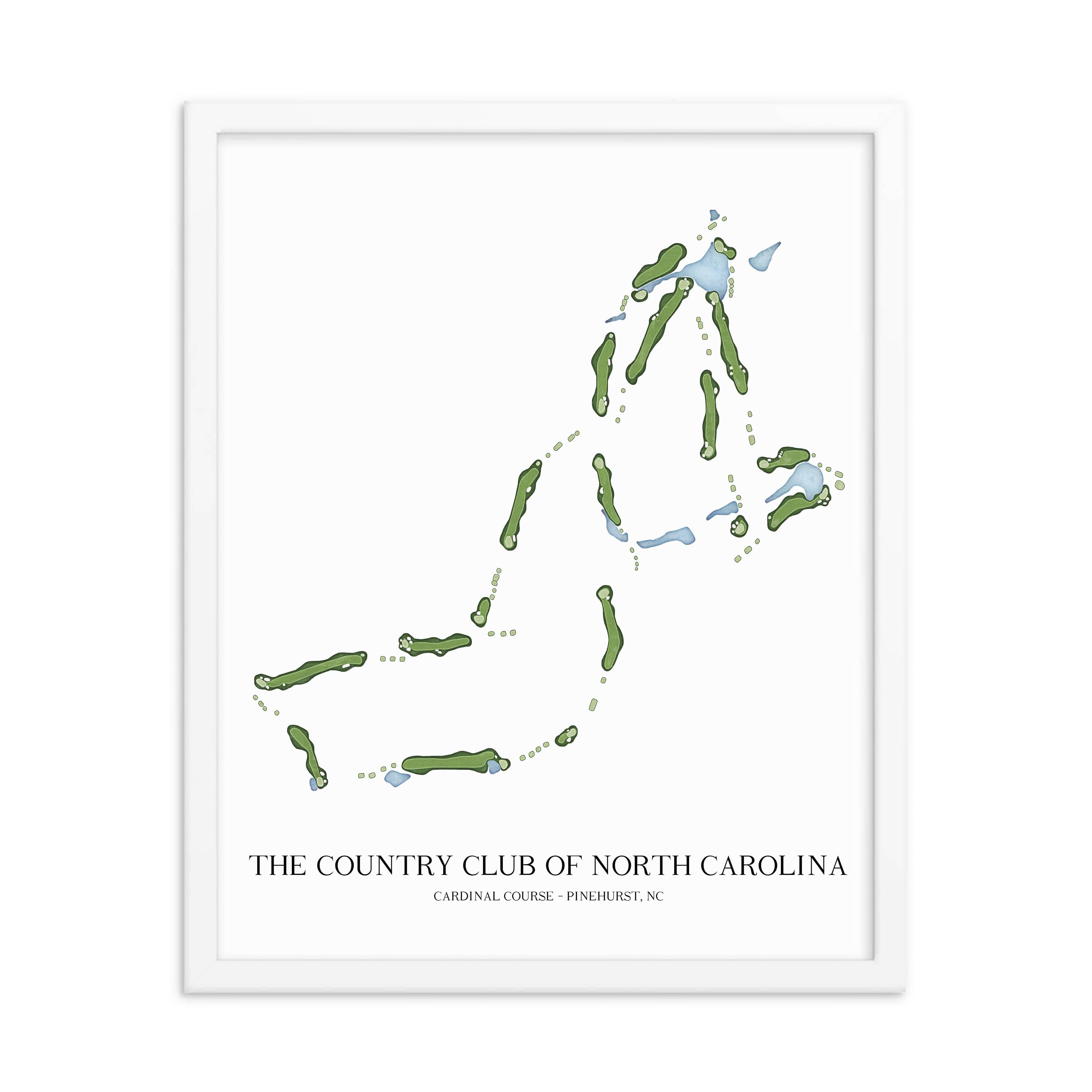 The 19th Hole Golf Shop - Golf Course Prints - The Country Club of North Carolina - Cardinal Golf Course Map Golf Map